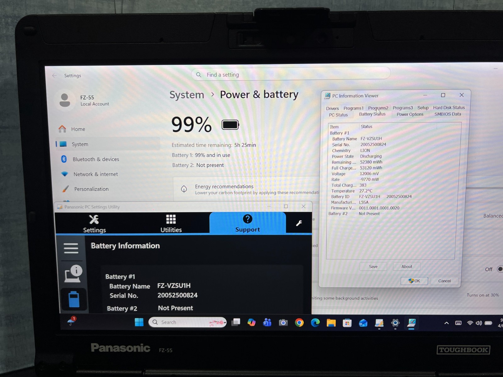 Panasonic Toughbook FZ-55FZ-14VM i7-1185G7,16GB,256GB(NVMe),Iris Xe video,490Hrs