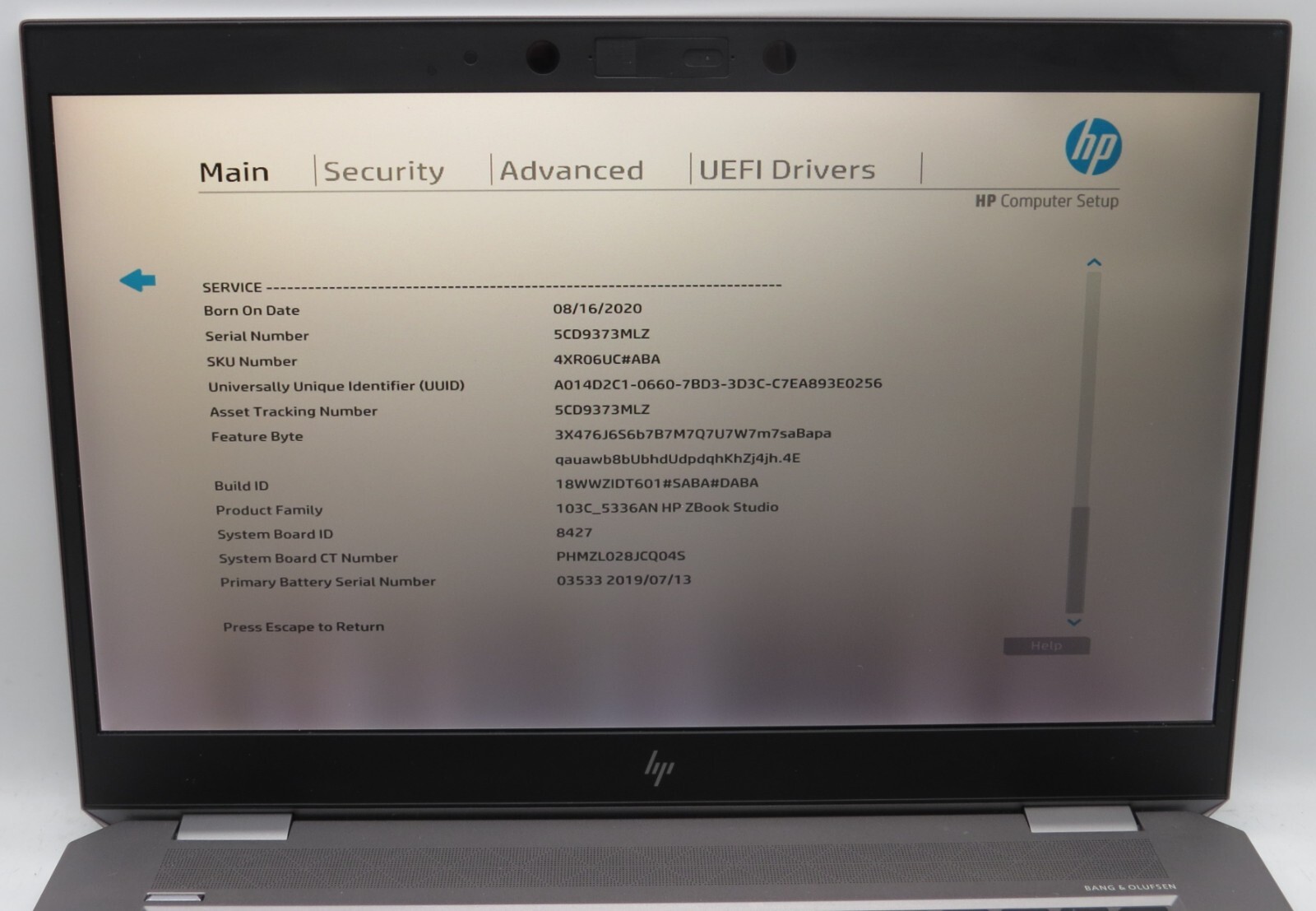 HP ZBook Studio G5 i7-8850H 16GB RAM 256GB SATA Win 11 Pro