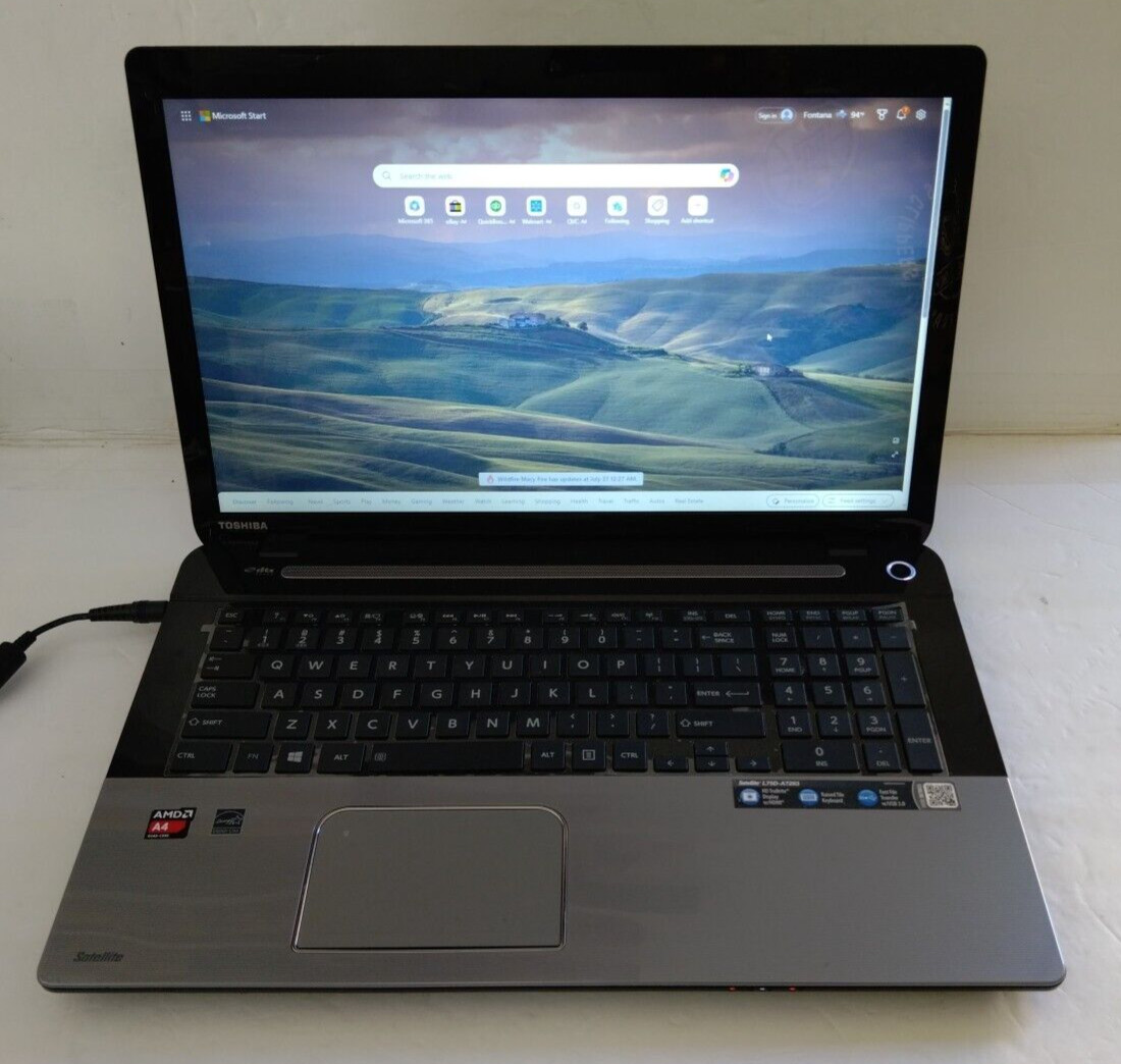 TOSHIBA SATELLITE L75D-S7280 17.3″ 640GB 8GB AMD A4-5200APU 2.00 GHz Win 10 PRO