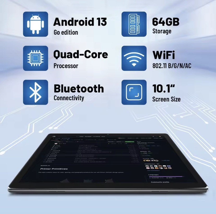 MB1001 Tablets 10.1″ 1080P HD Display 2MP+5MP Camera 6GB RAM 64GB ROM