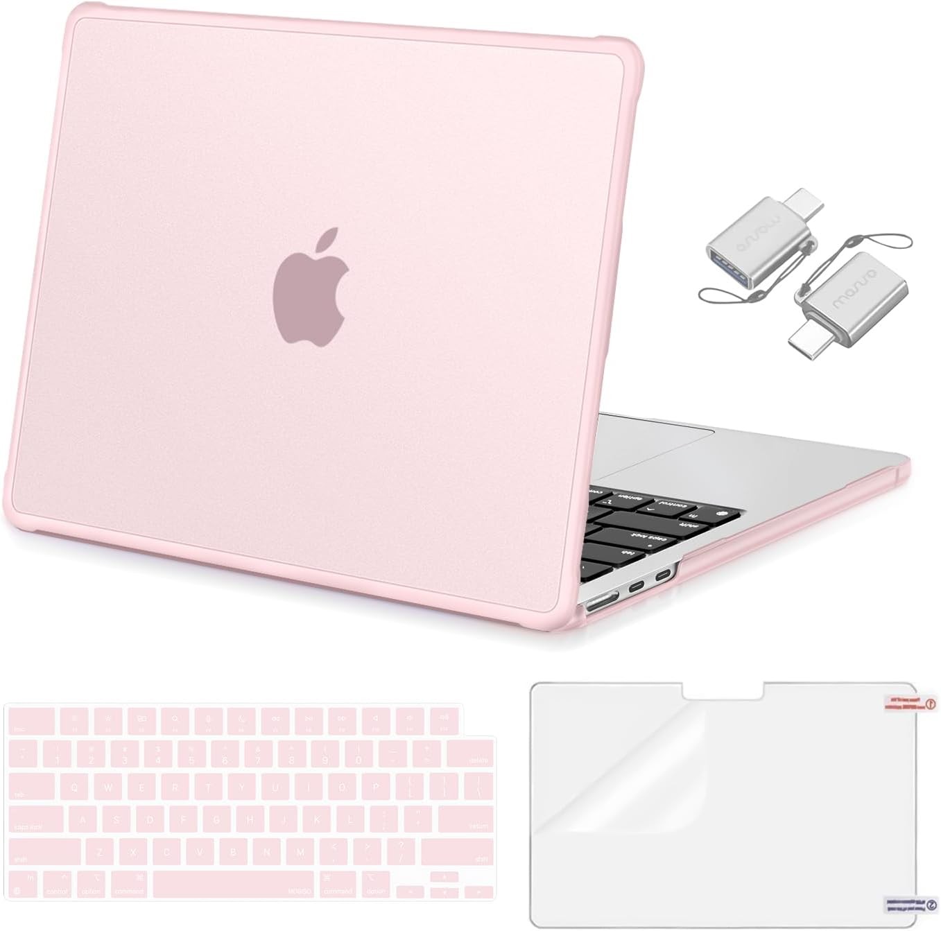 MacBook Air 13 inch Case M5 M4 M3 M2 2026-2022 A3449 A3240 A3113 A2681, Pink