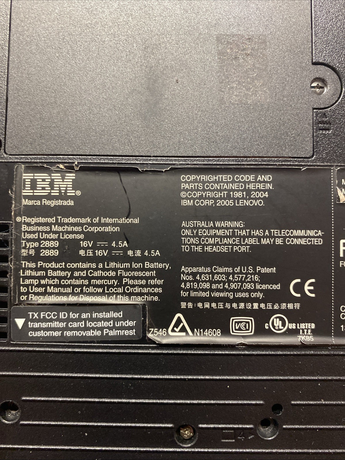 IBM ThinkPad R51 Laptop 15″ WXP no os Celeron 80gb 1024ram Cd extra parts