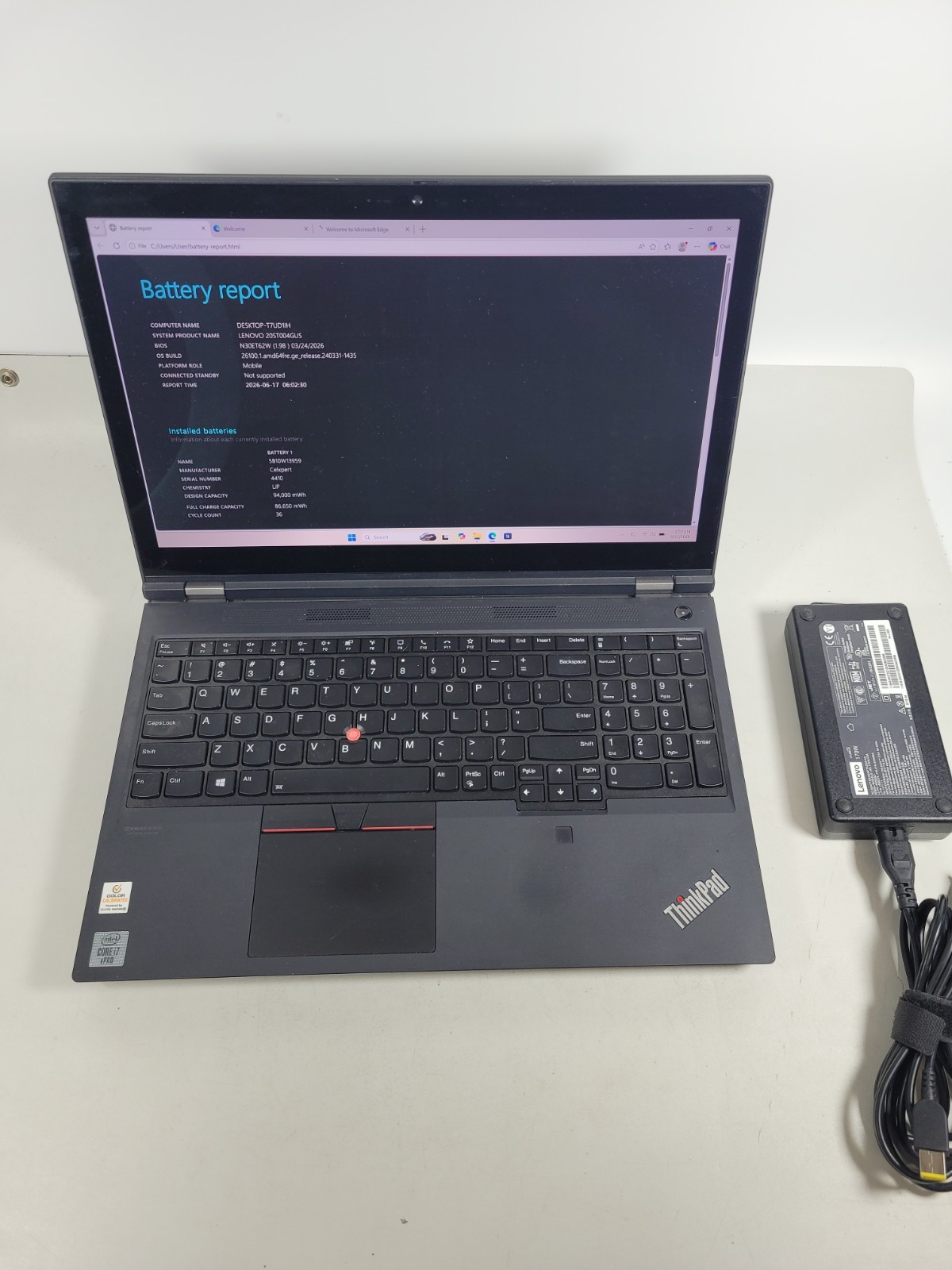 Lenovo ThinkPad P15 Gen 1 Black i7-10850H 32GB 512GB Quadro T2000 Touchscreen #5