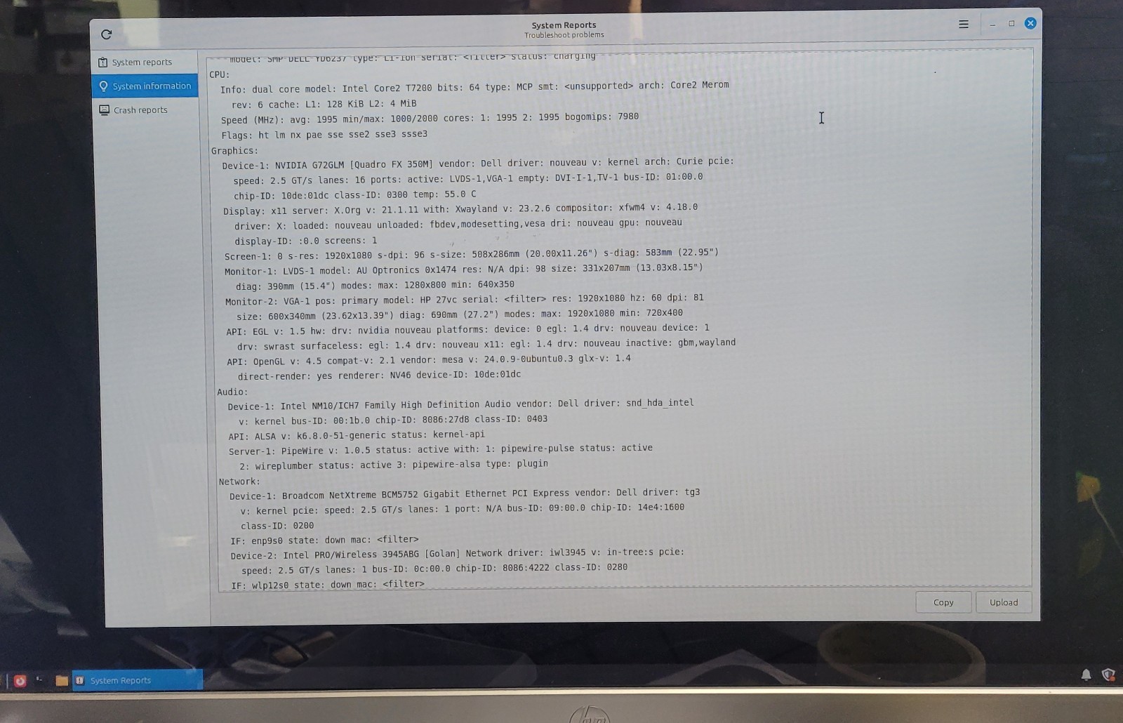 Dell Precision M65 -Intel Core 2 Duo @2.00GHz /2GB Ram /80GB HDD/Linux Mint