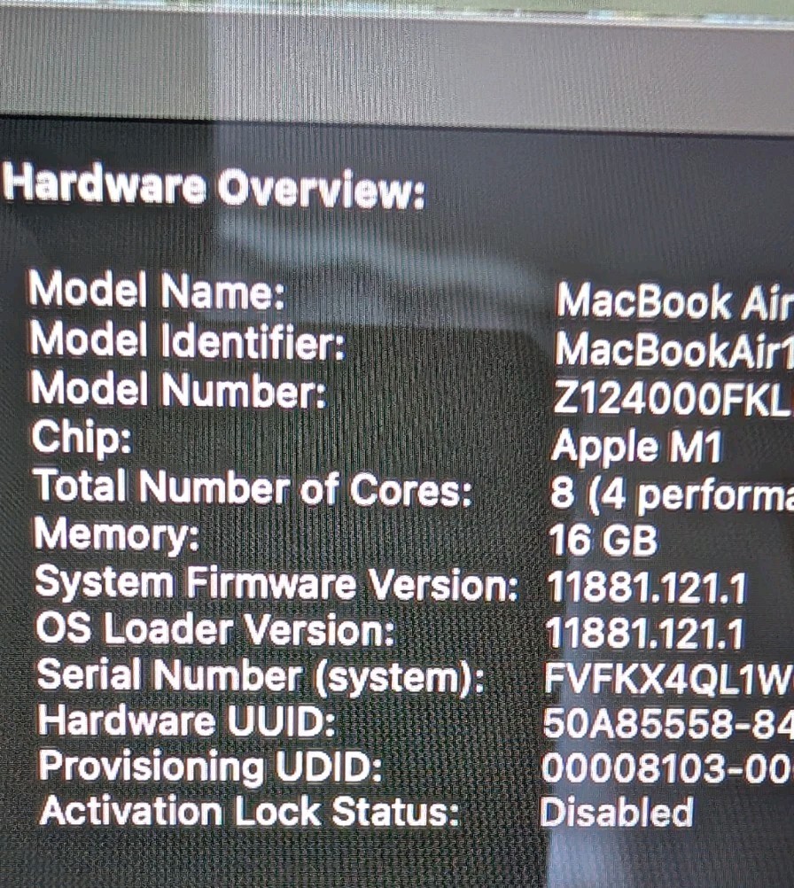 2020 Macbook Air Apple M1 16GB RAM 256GB SSD NEVER Used MINT Condition! Grade A!