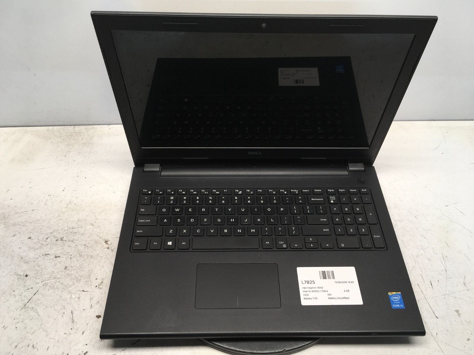 Dell Inspiron 3542 Intel i3-4005U 1.7GHz 4 GB NO HDD READ