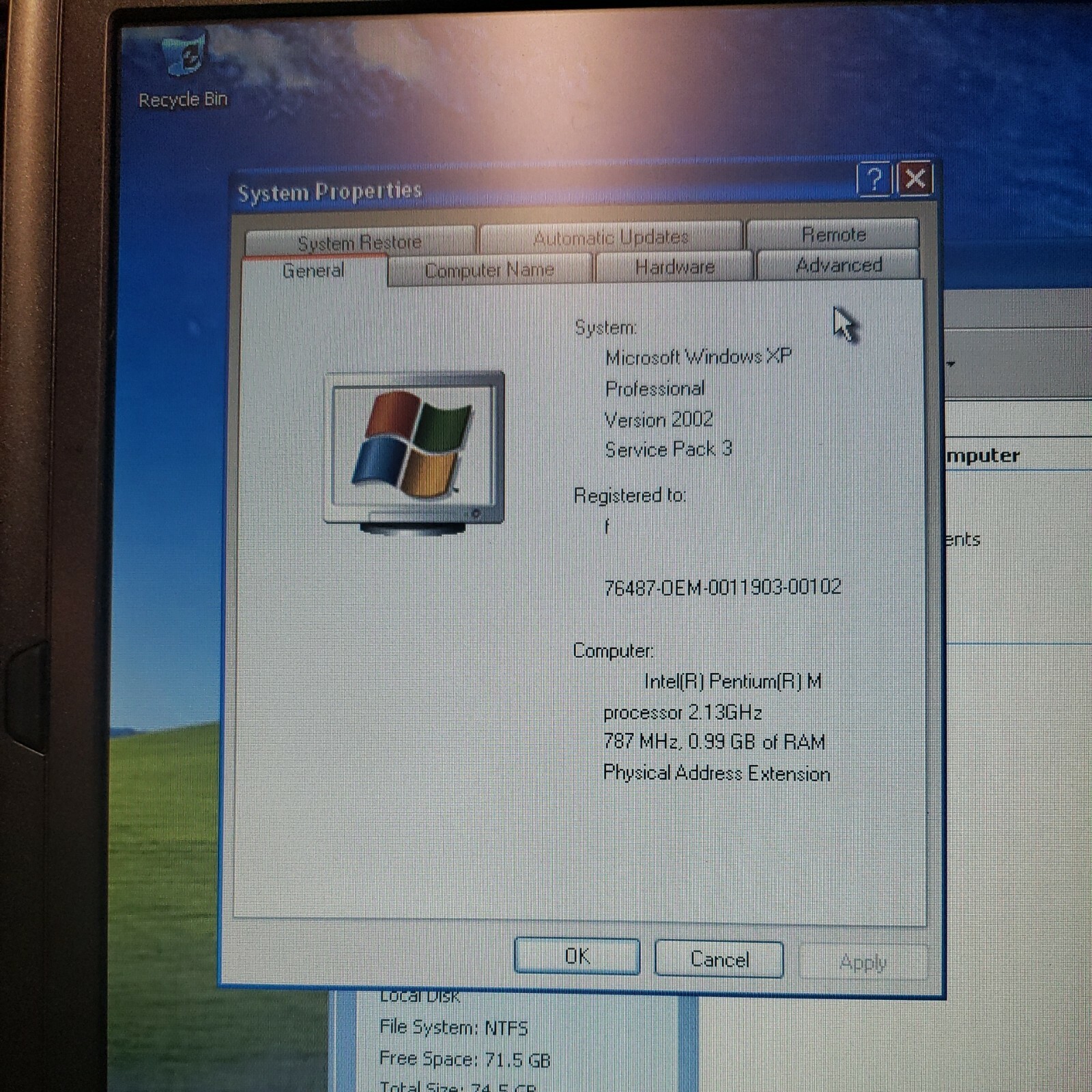 DELL latitude D410 2.12Ghz 1GB 80GB HDD Windows XP