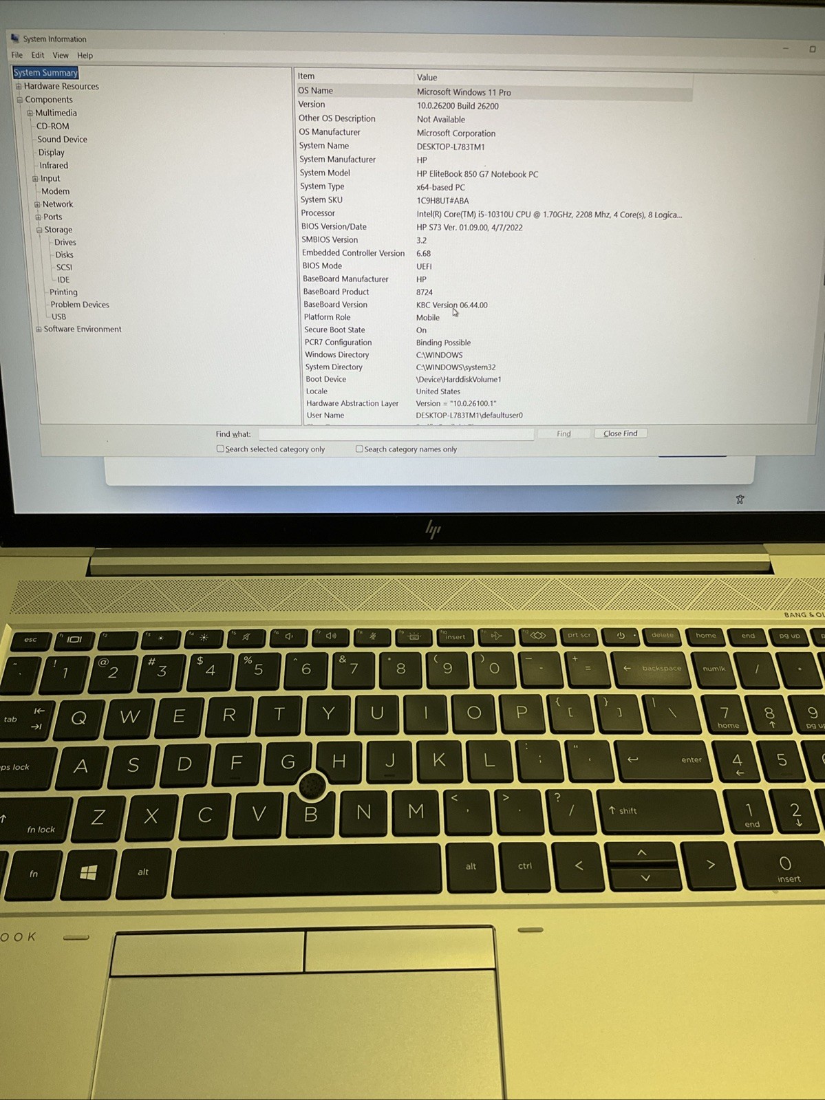 HP EliteBook 850 G7 15.6″ 256GB i5-10310U,8GB Ram Silver
