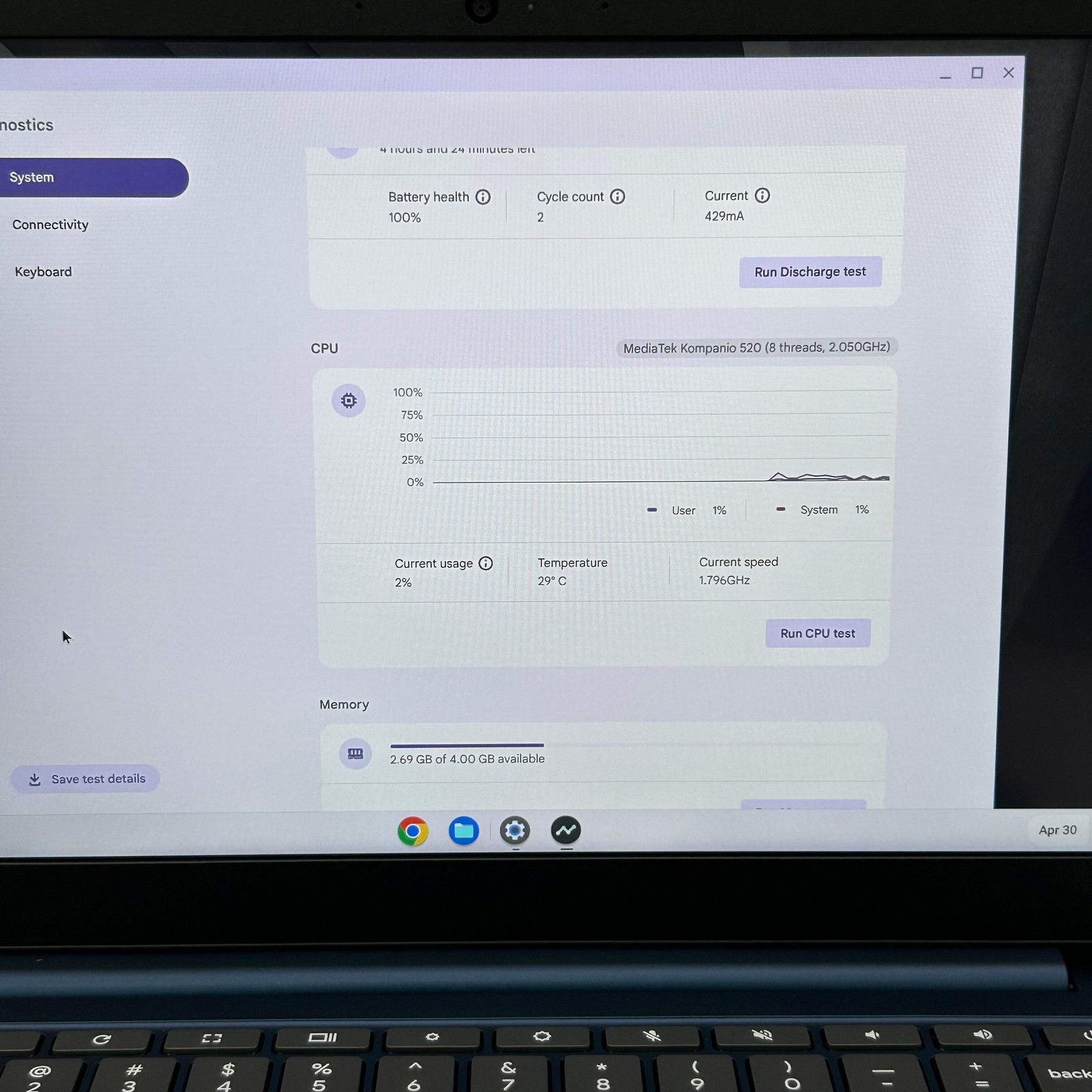 Lenovo IdeaPad Slim 3 Chrome 14M868 14″ Kompanio 520 2.0GHz 4GB RAM 64GB SSD