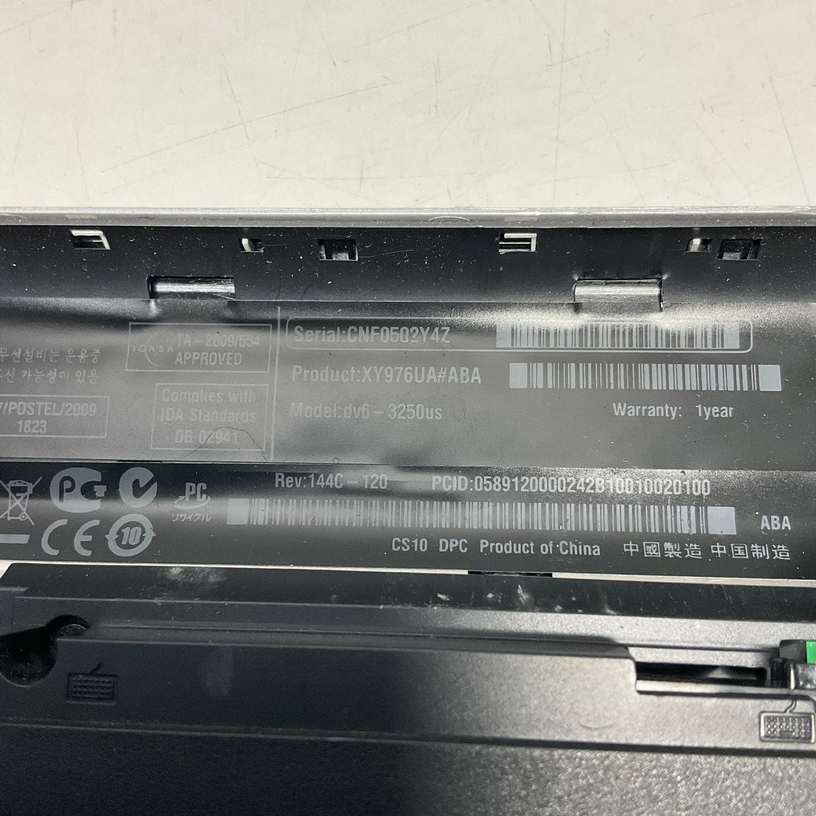 HP PAVILION DV6 Laptop Intel Core i5-M480 @ 2.67 GHz 4GB NO HDD/BATTERY