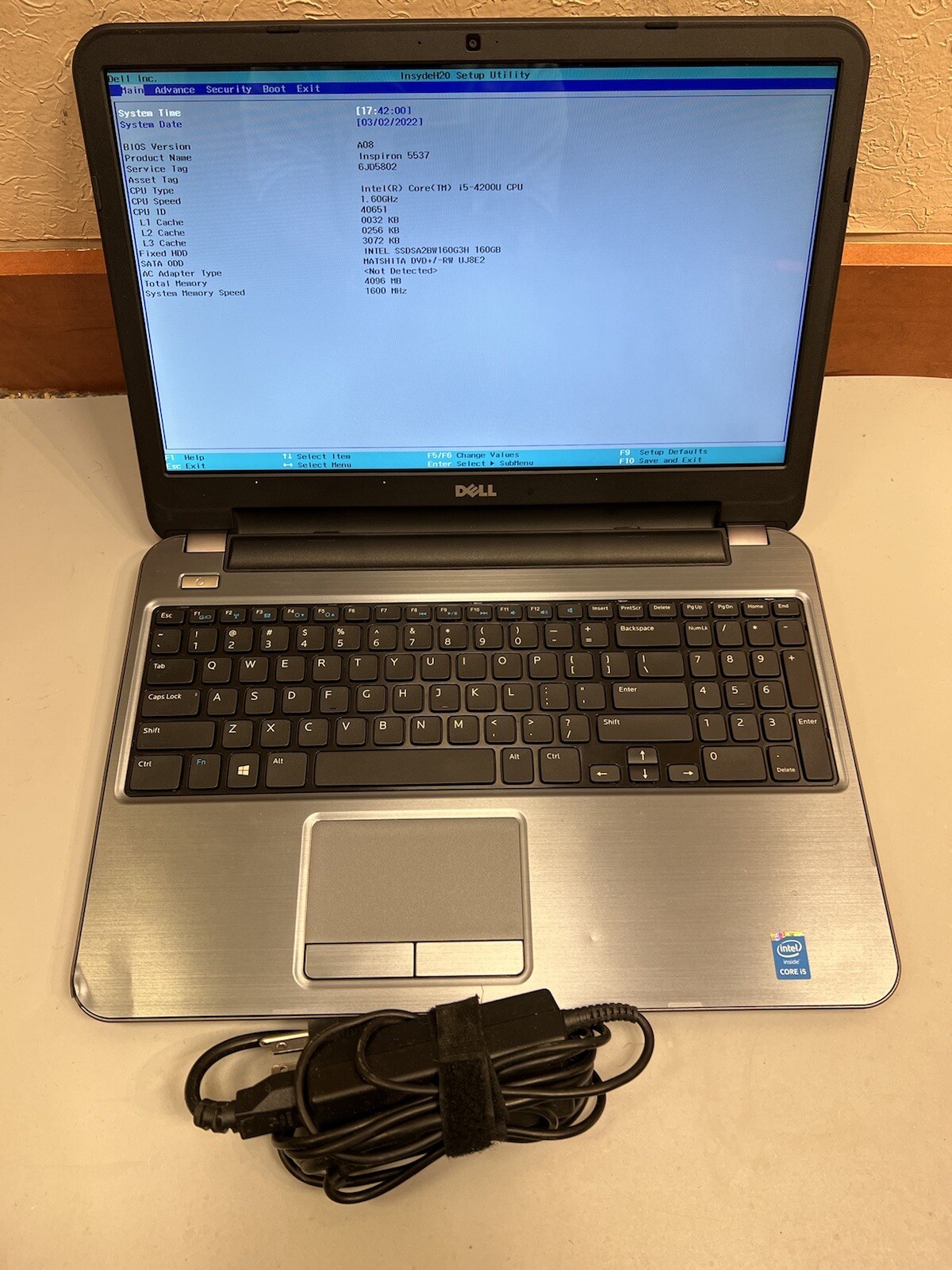 Dell Inspiron 5537 15.6″ Intel Core i5-4200U 4GB RAM 160GB SSD WEBCAM BLUETOOTH