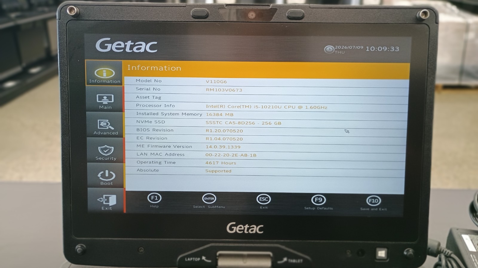 Getac V110G6 Quad Core i5-10210U 1.60GHz – 256GB SSD – 16GB – Win 11 Pro – Read