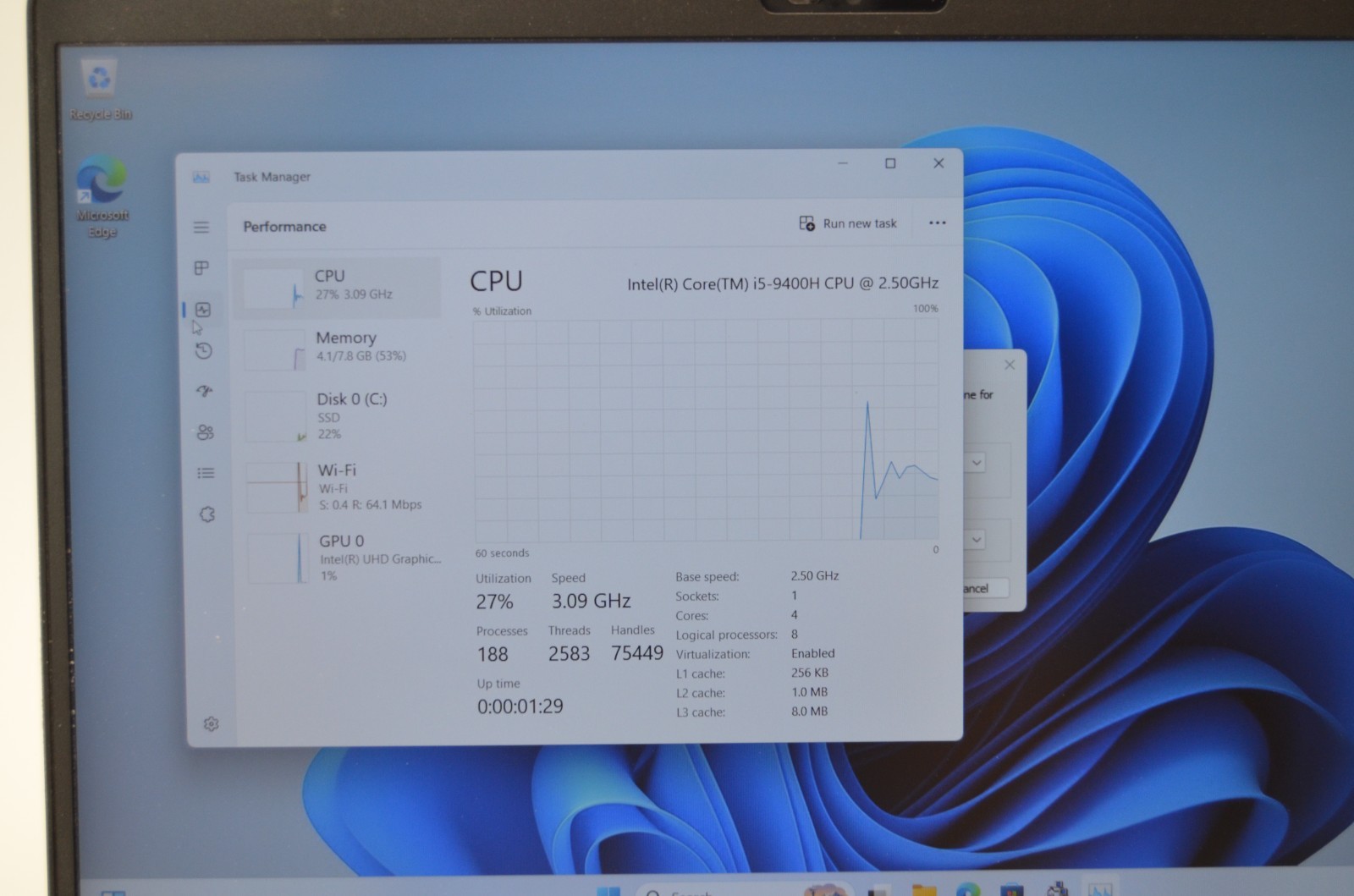 Dell Latitude 5501 15.6″ Laptop i5-9400H 2.5GHz 8GB RAM 256GB SSD Win 11 Pro