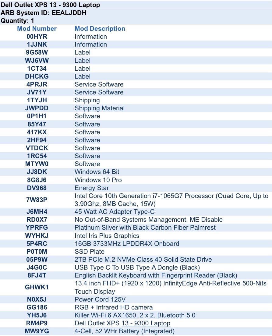 dell xps 13 9300 i7