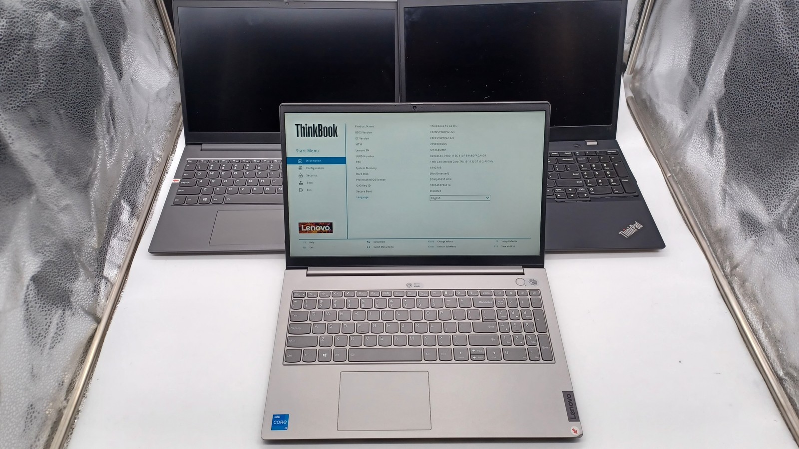 Lot Of 3 Thinkpad Laptop Lenovo L15 Thinkbook 15 G2 ITL I5-1135G7 No Ram HDD