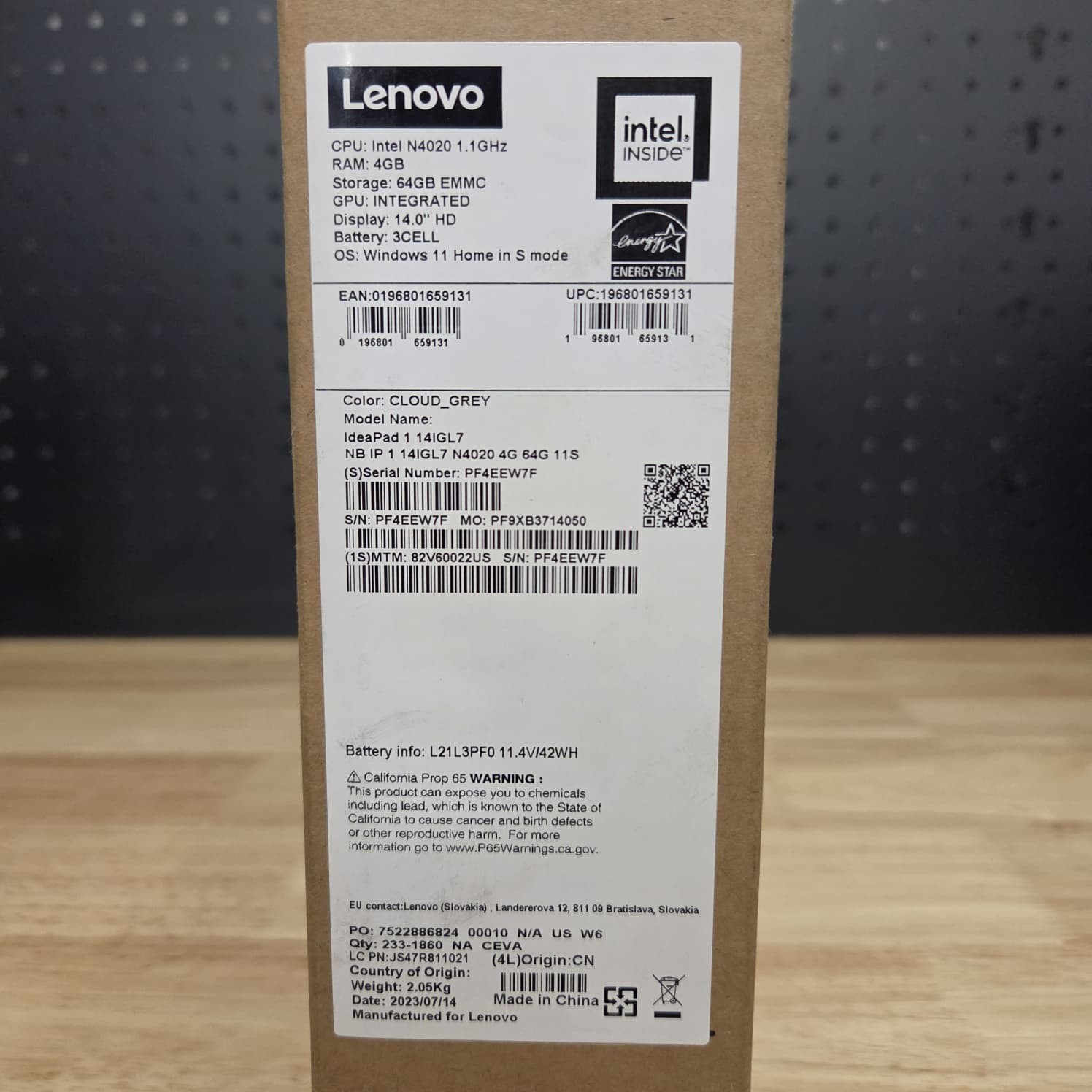 Lenovo IdeaPad 1 14IGL7 N4020