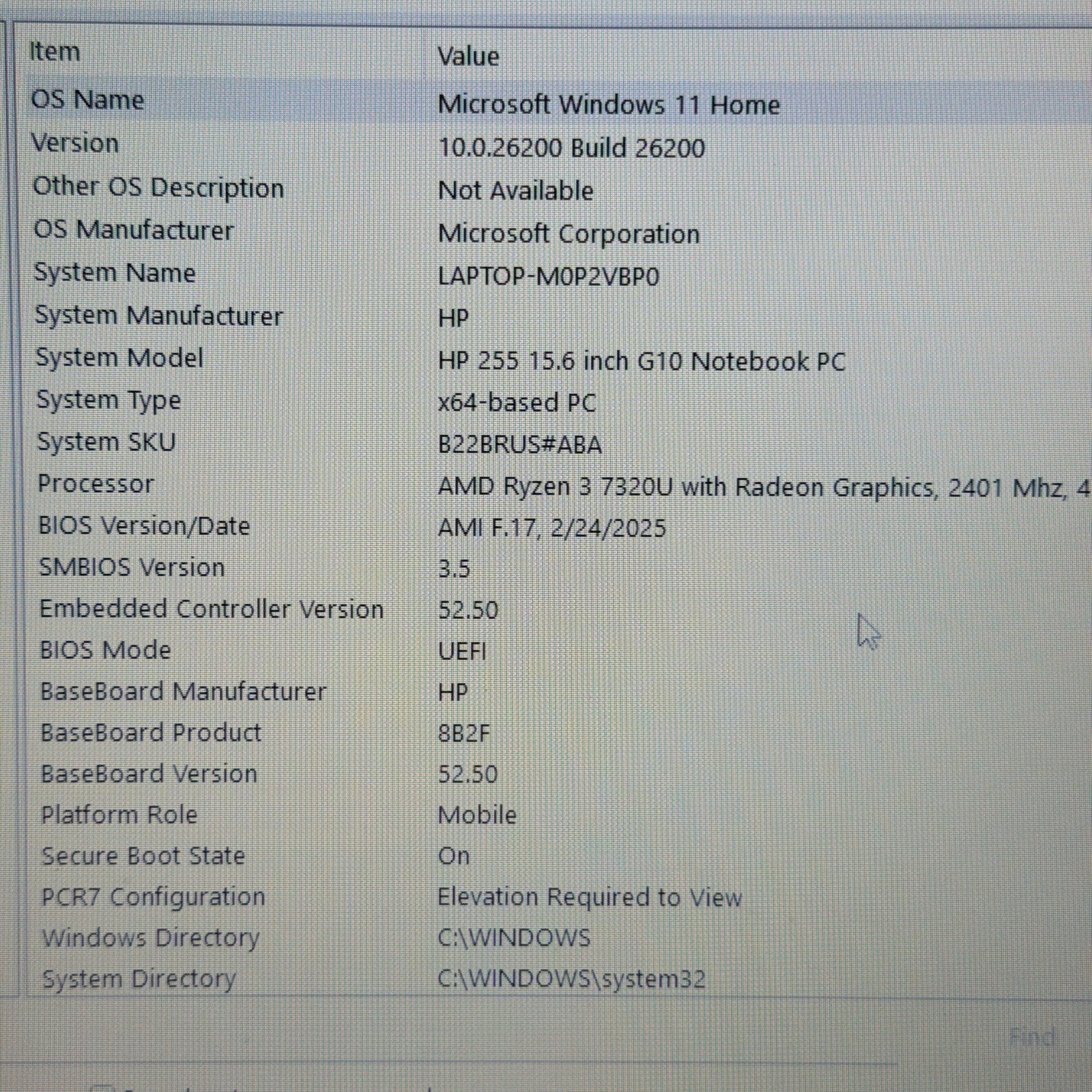 HP 255 G10 15.6″ Ryzen 3 7320U 8GB RAM 256GB SSD Win11 Home w/ Charger