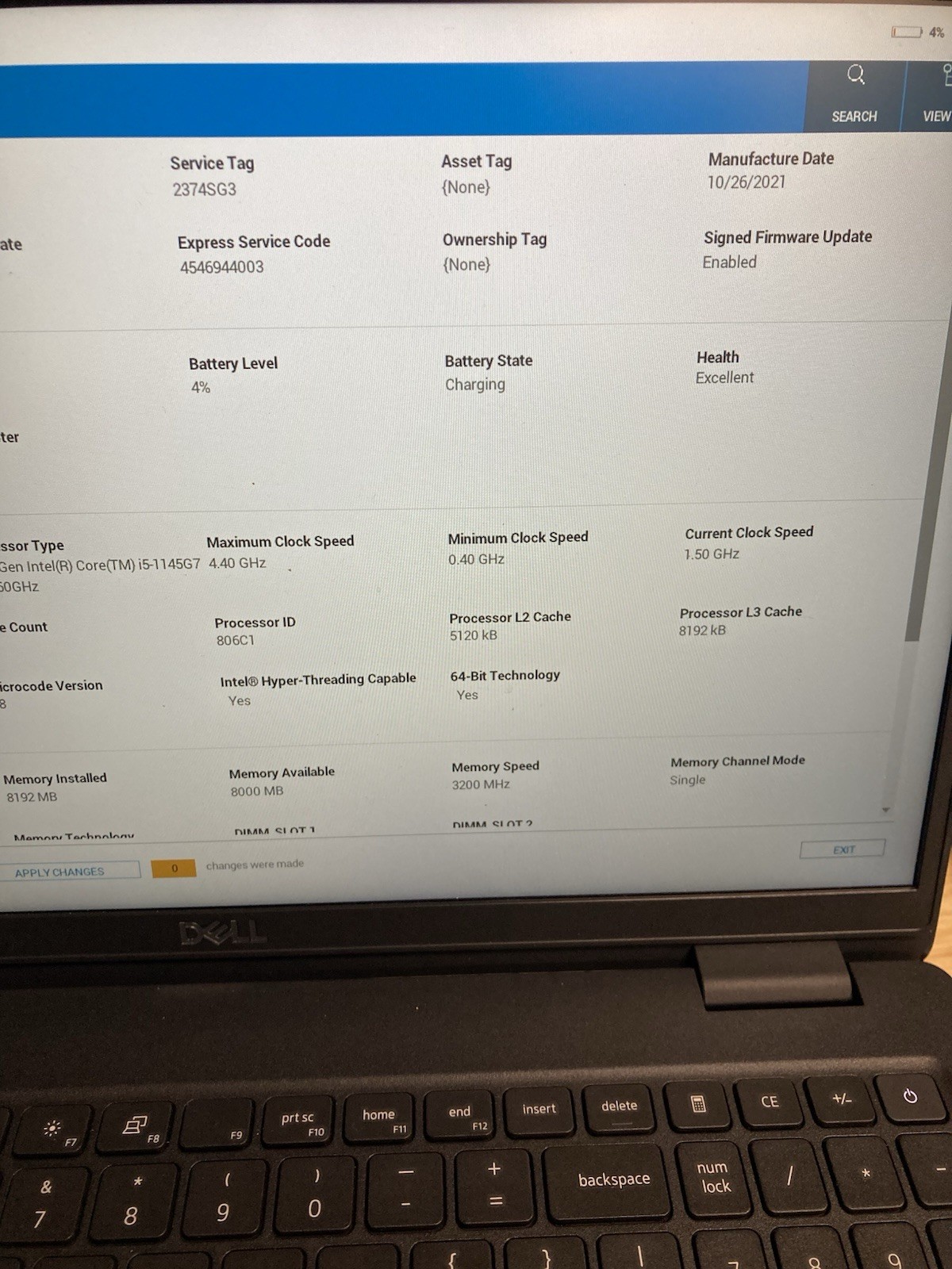 Dell Latitude 3520 15.6″ i5-1145G7 2.60 GHz 8 GB RAM No SSD/OS/AC – READ