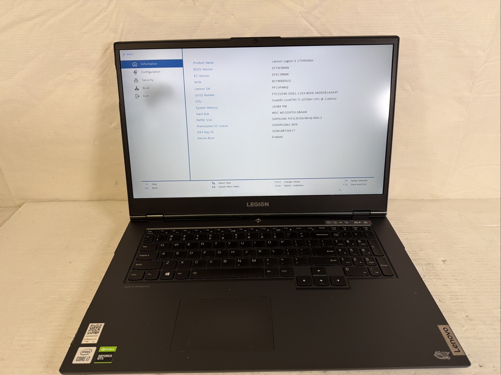 Lenovo Legion 5 17IMH05H 17″ i7-10750H 16GB RAM 256GB & 1TB GTX 1660 Ti – READ