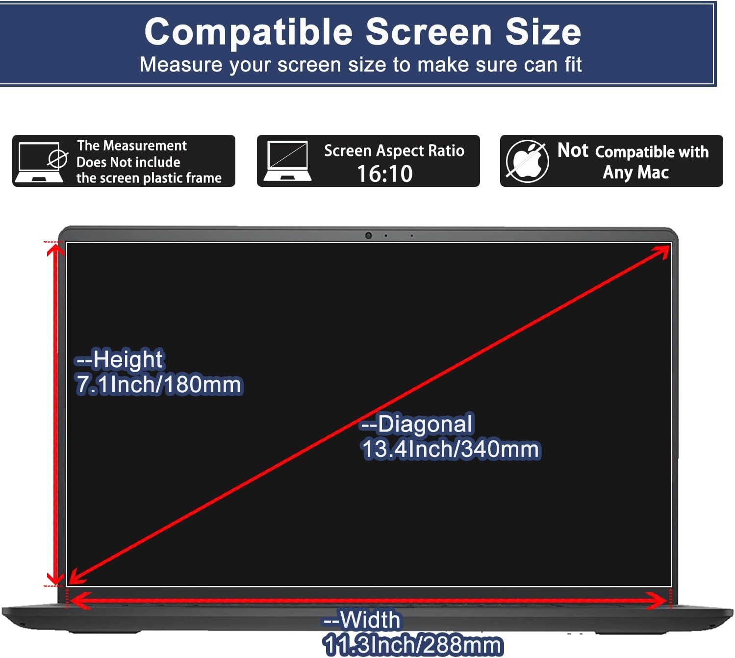 Anti Blue Light Screen Protector for Dell Latitude 9330 13.3″ Laptop, 7350 13.3-