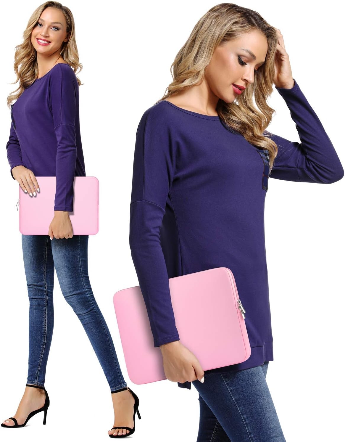 Laptop Sleeve 15.6″ for MacBook Pro 16 inch Mac Air 15 inch M4 M3 Pink Carrying