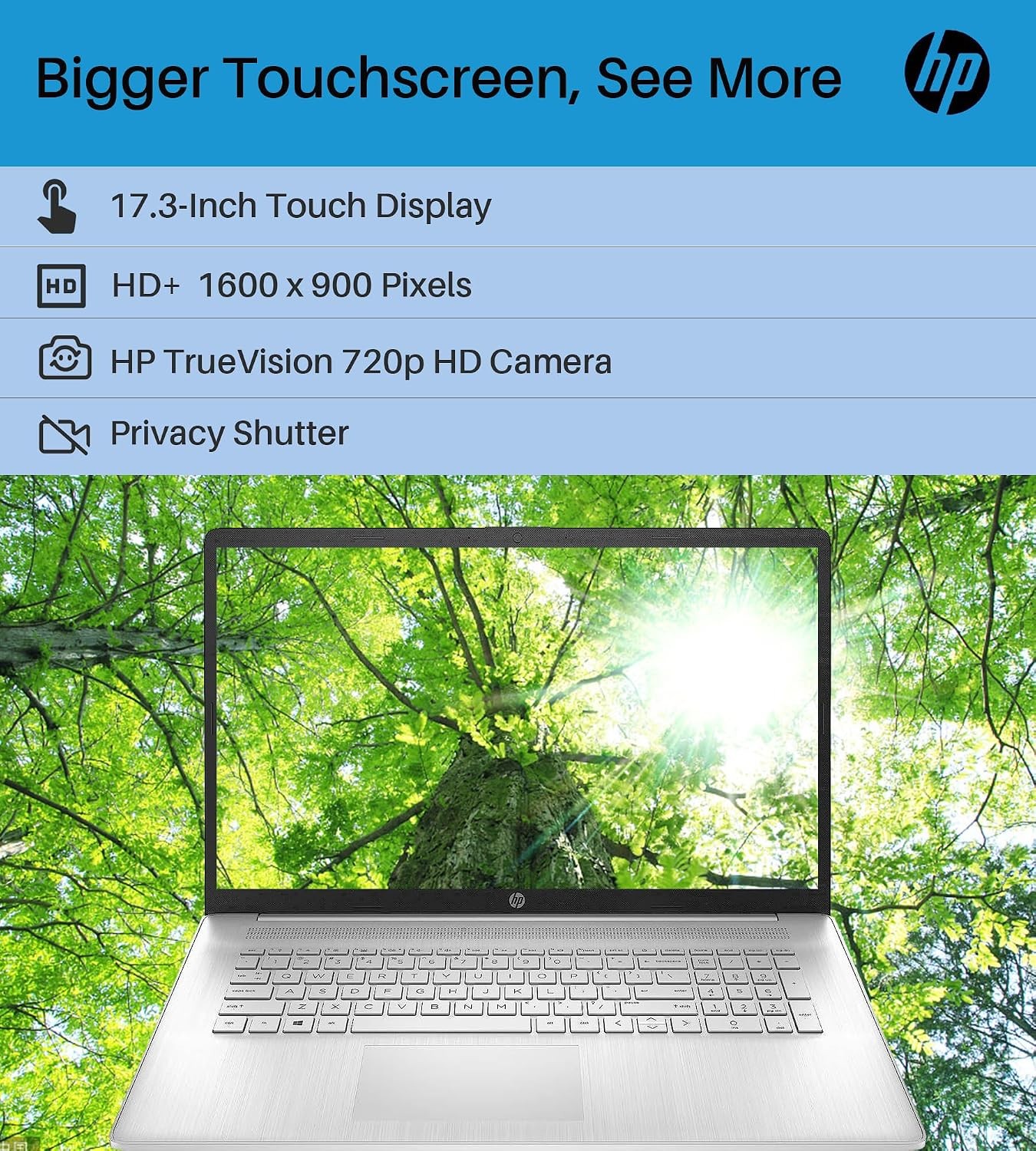 HP Laptop 17.3 in Touch screen 4.5GHz 6 core AMD Ryzen 5 16GB RAM 1TB SSD W11Pro