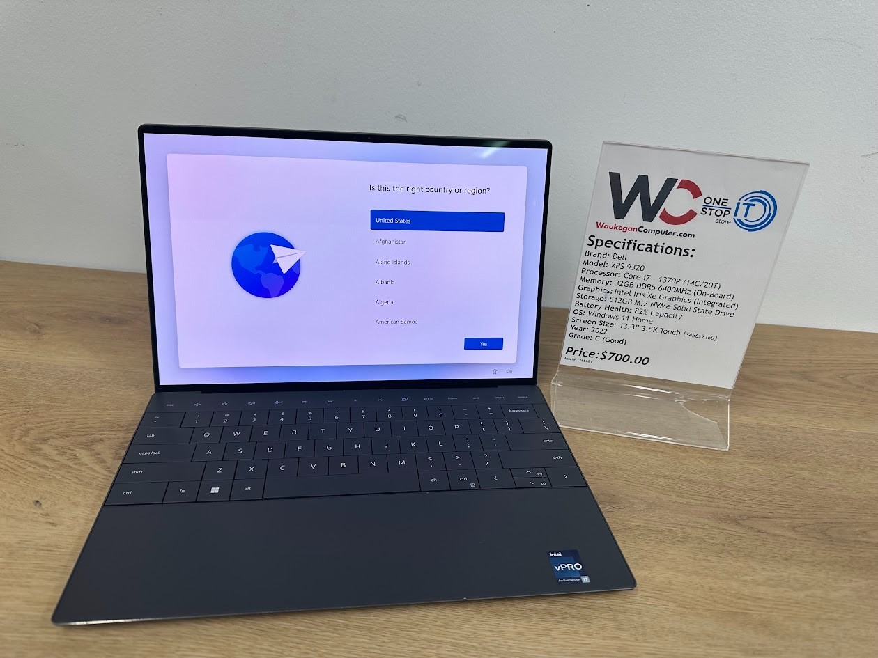 Dell XPS 9320, Core i7 1370P, 32GB DDR5 Iris Xe Graphics, 512GB SSD 2022