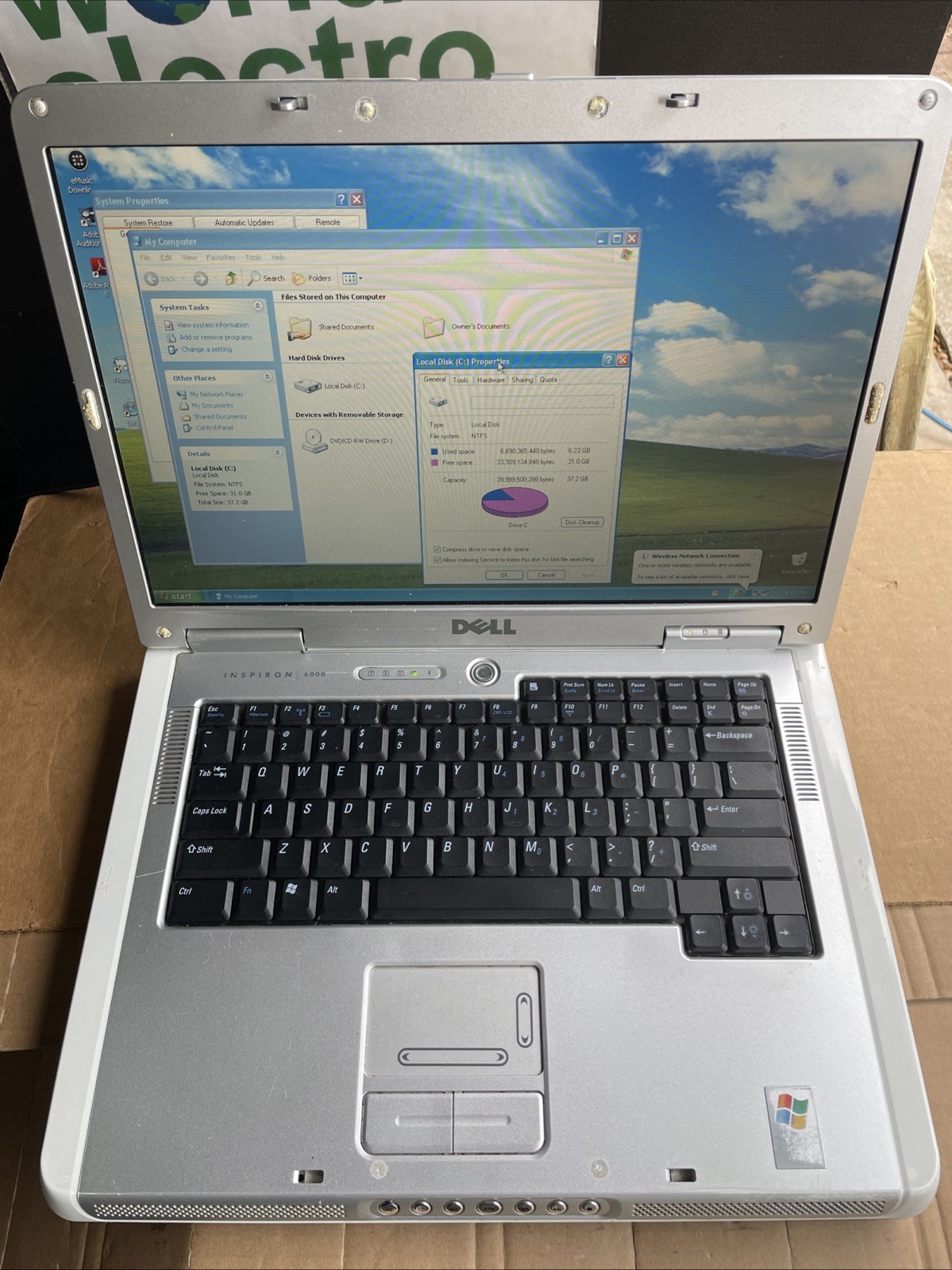 Dell Inspiron 6000 Intel Celeron M 1.3GHz 1GB 40GB WinXP Vintage Laptop *READ*
