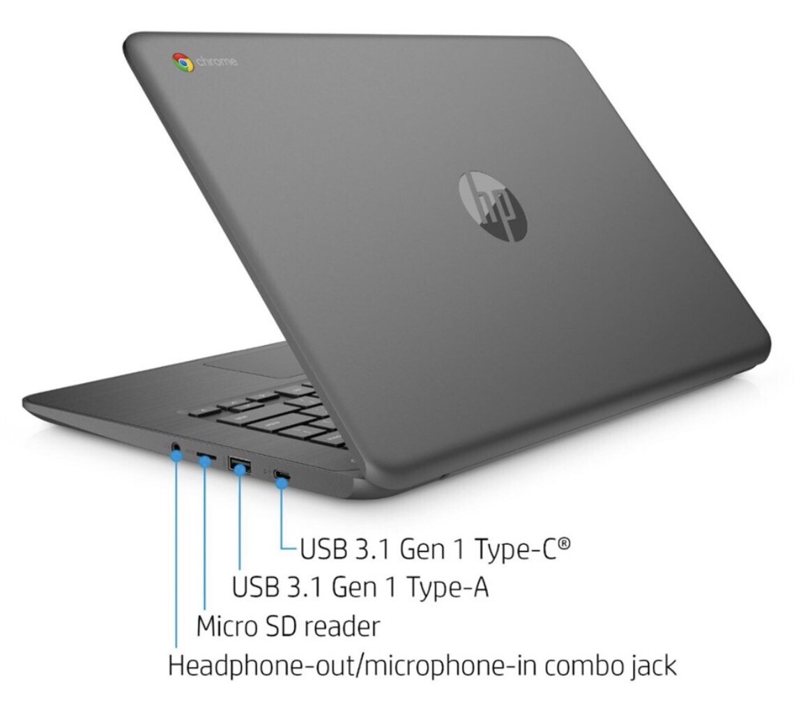 HP 14″ Touch-Screen Chromebook Intel Celeron 4GBMemory 32GB eMMC Flash N3350Gray