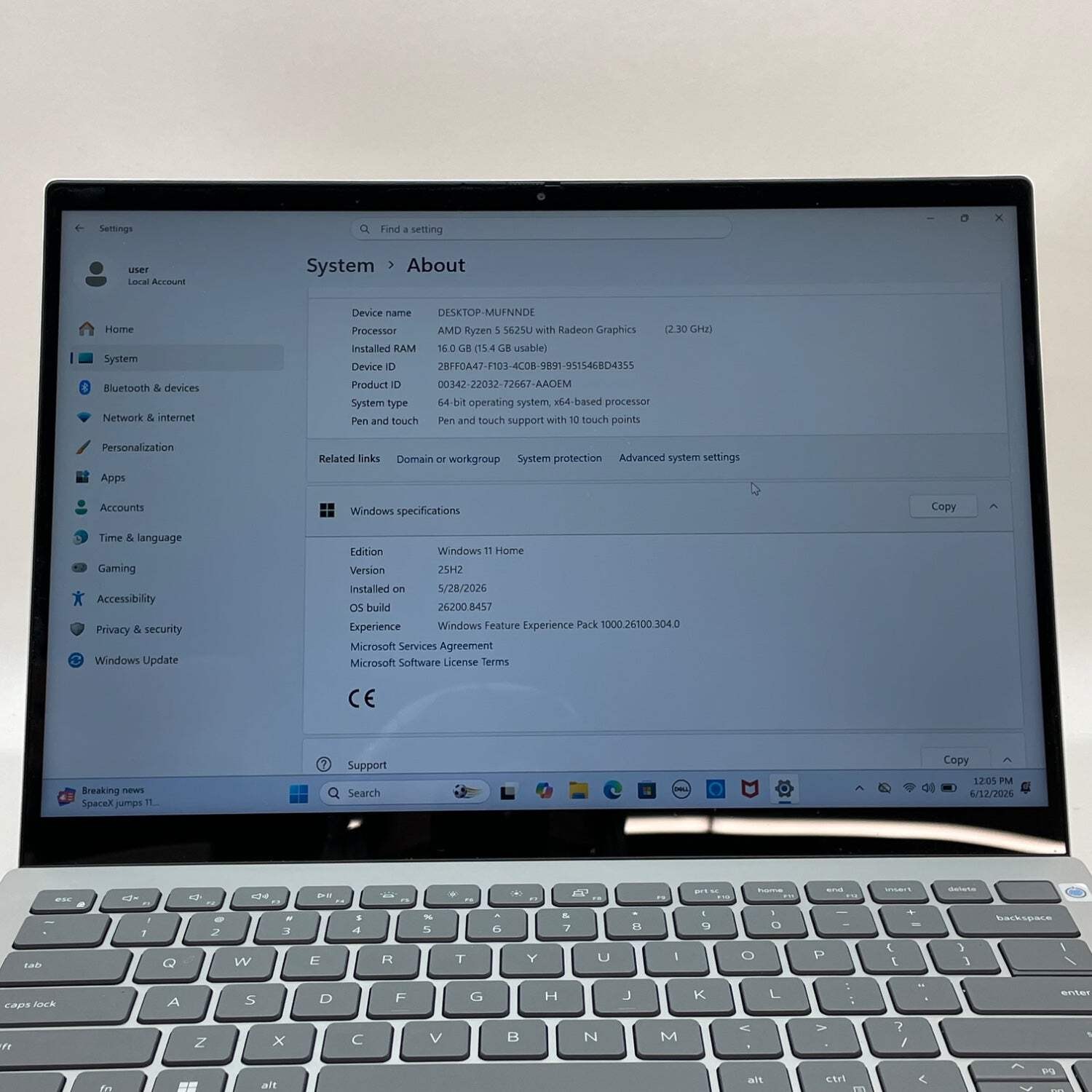 Dell Inspiron 14 5425 14″ Ryzen 5 5625U 2.3GHz 16GB RAM 512GB SSD