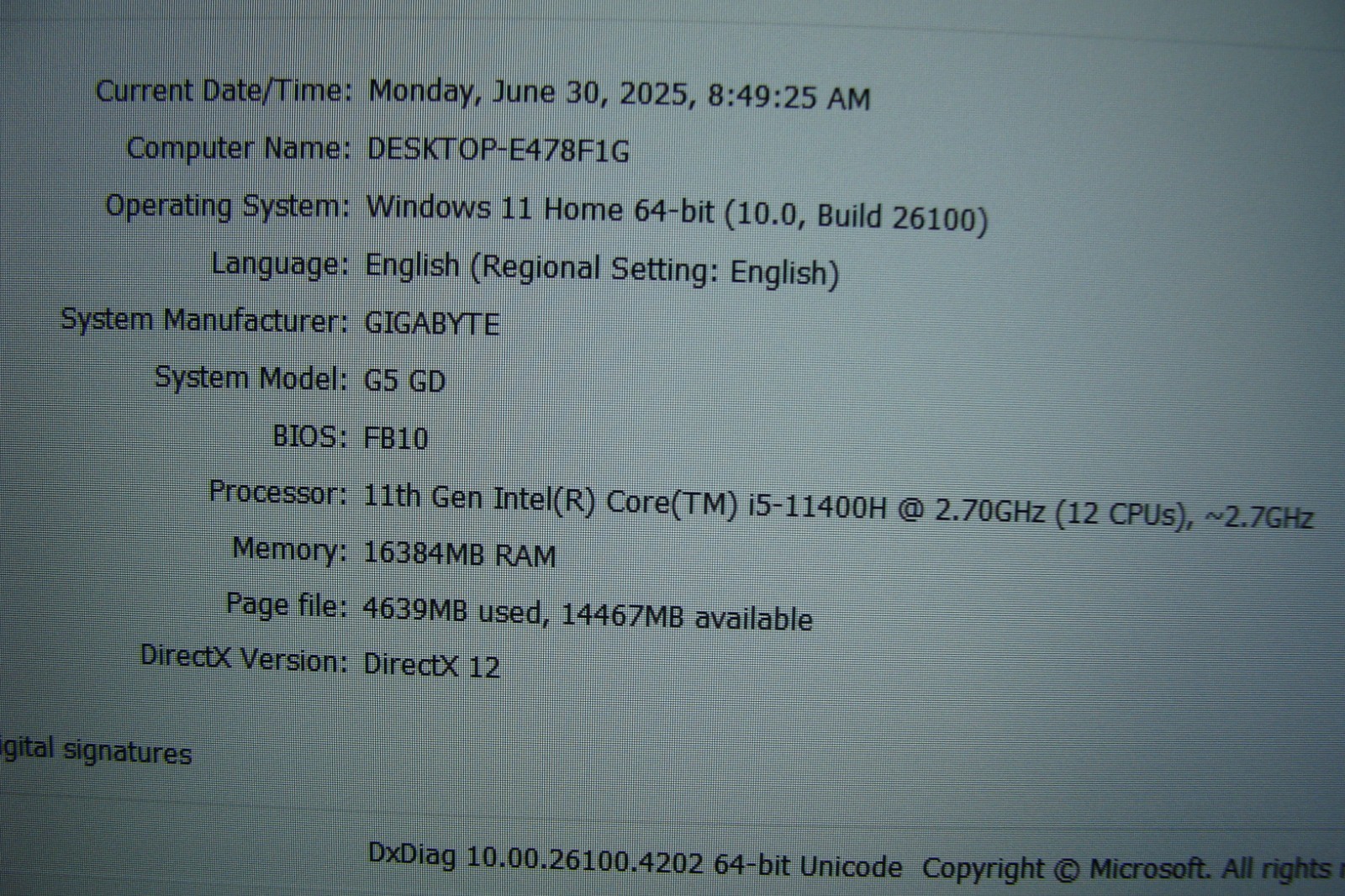 Gigabyte G5 GD 15.6″ FHD 144hz i5-11400H 2.7GHz 16GB 512GB RTX 3050 98% Battery