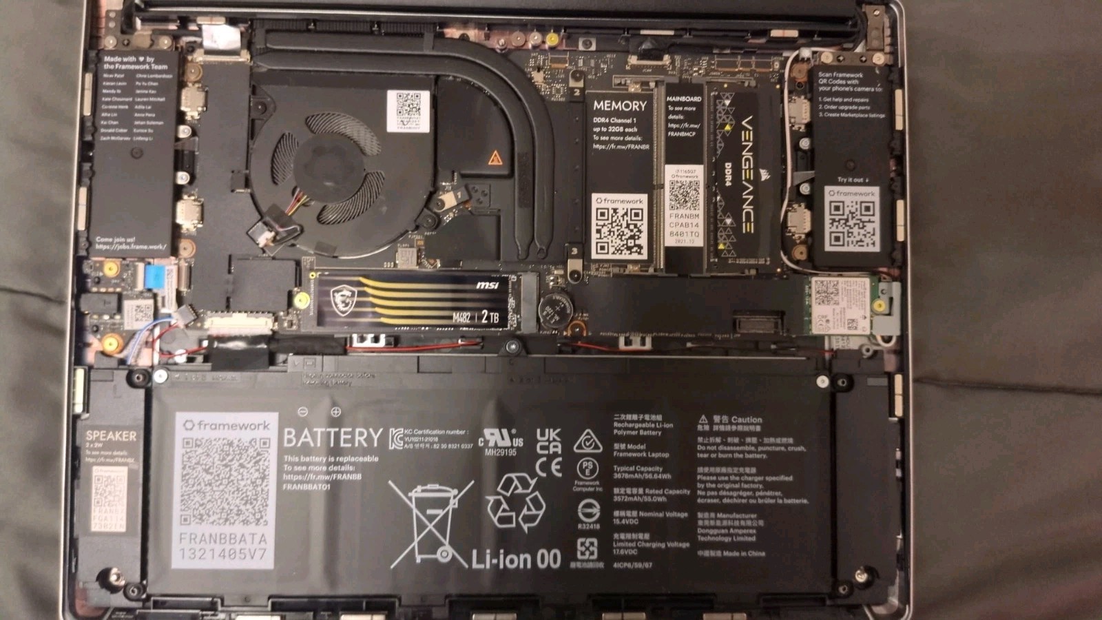 Framework 13 – i7-1185G7, 2TB SSD, 16GB, 6 Modules