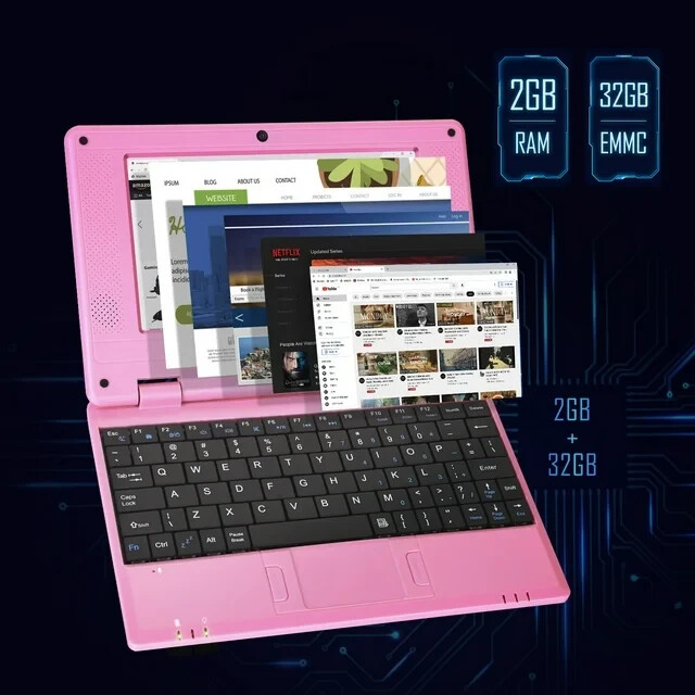 7” Laptop Computer Quad Core Powered by Android 12.0 Netbook with Wifi for Kid