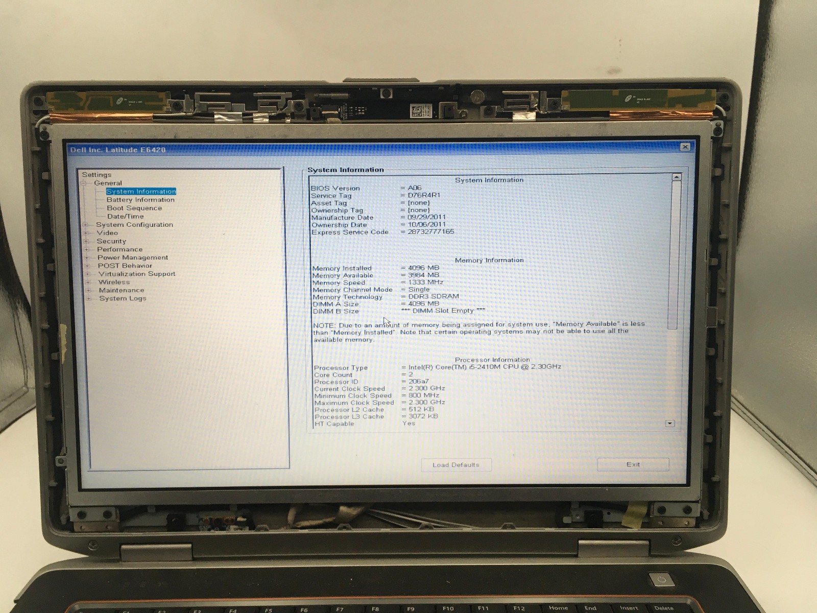 DELL LATITUDE E6420 – BOOTS TO BIOS – INTEL I5 2410M – 4GB RAM – READ DESC – BB!