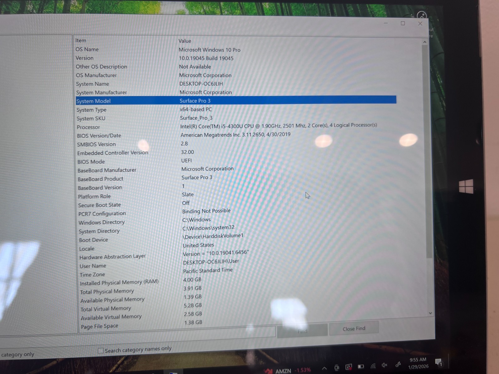 Microsoft Surface Pro 3 12 Touch i5-4300U 4GB 128GB SSD Win10 Pro + Keyboard
