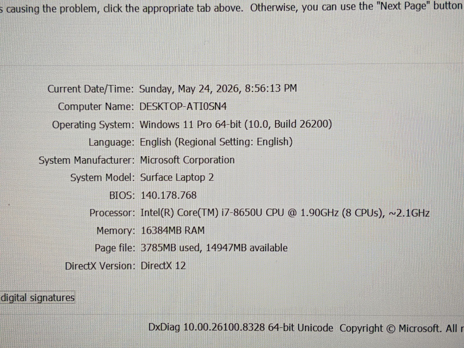 MS Surface Laptop 2 1769 13.5″ 2256×1504 TOUCH i7-8th 1.9GHz 16GB 512GB SSD W11P