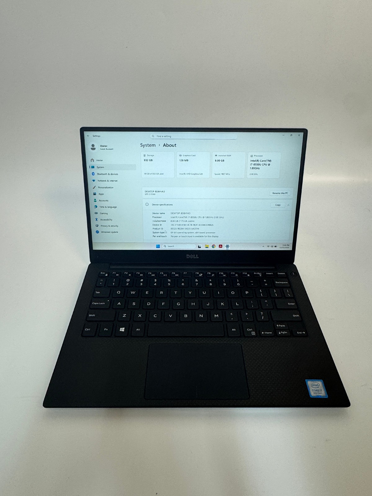 Dell XPS 13″ | i7-8550U | 8GB RAM | 1TB M.2 | Win 11