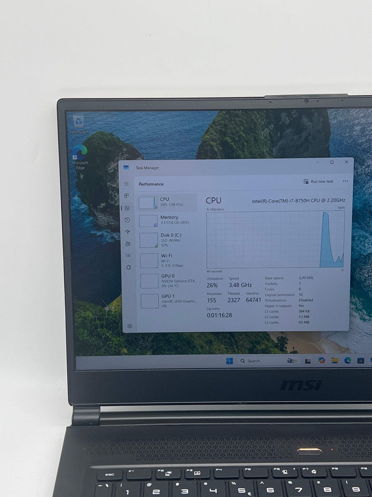 MSI GS65 Stealth Thin 8RE 15.6″ Core i7-8750H 16GB RAM 256GB SSD – Used