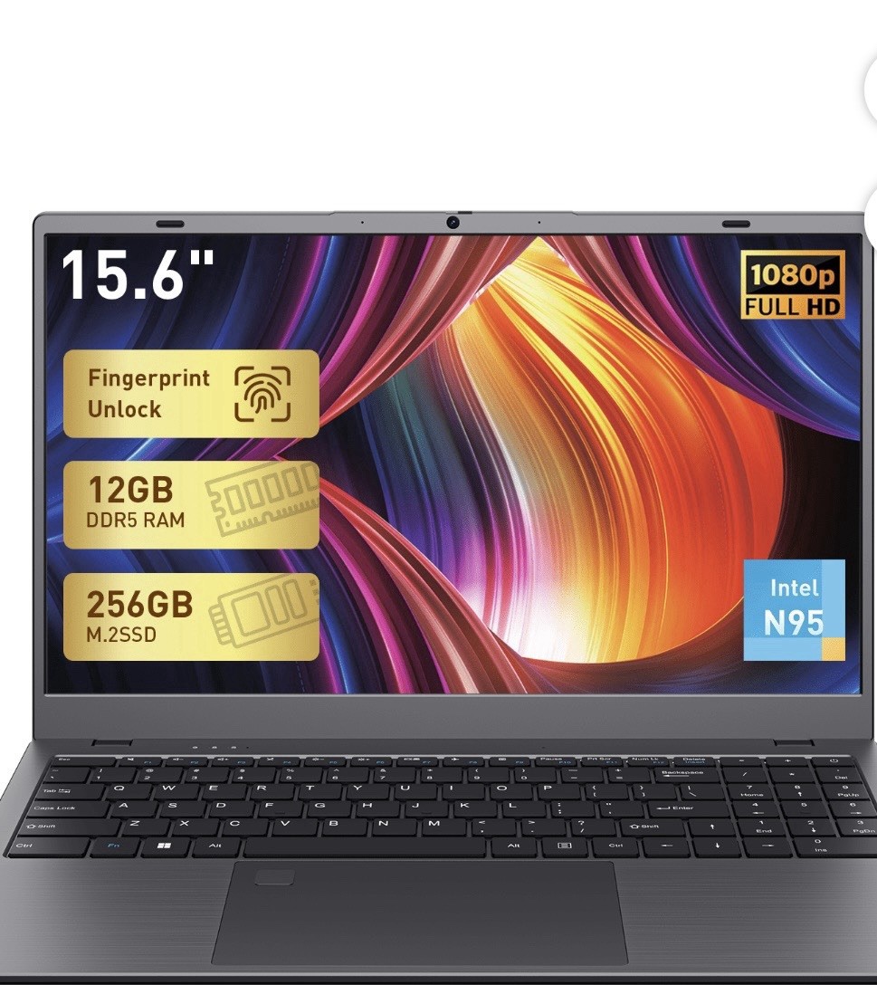 COOLBY 15.6in FHD Laptop Intel Celeron N95 12GB RAM 256GB SSD Gray
