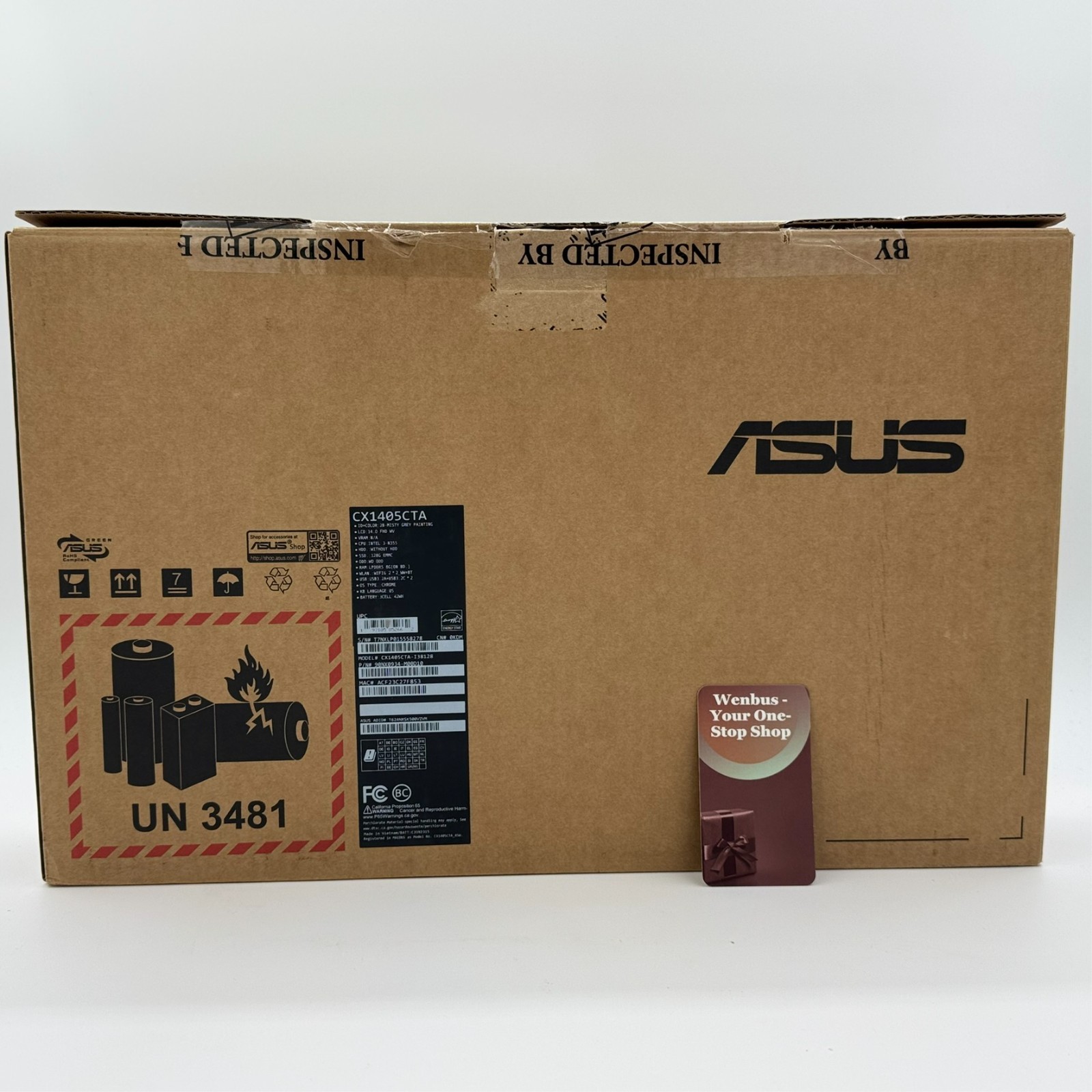 ASUS CX14 14″ FHD Chromebook Plus Google AI Intel Core 3 N355 8GB 128GB