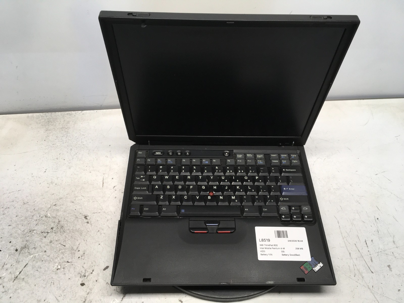 IBM ThinkPad R32 Intel Mobile Pentium 4-M 1.6GHz 256 MB NO HDD