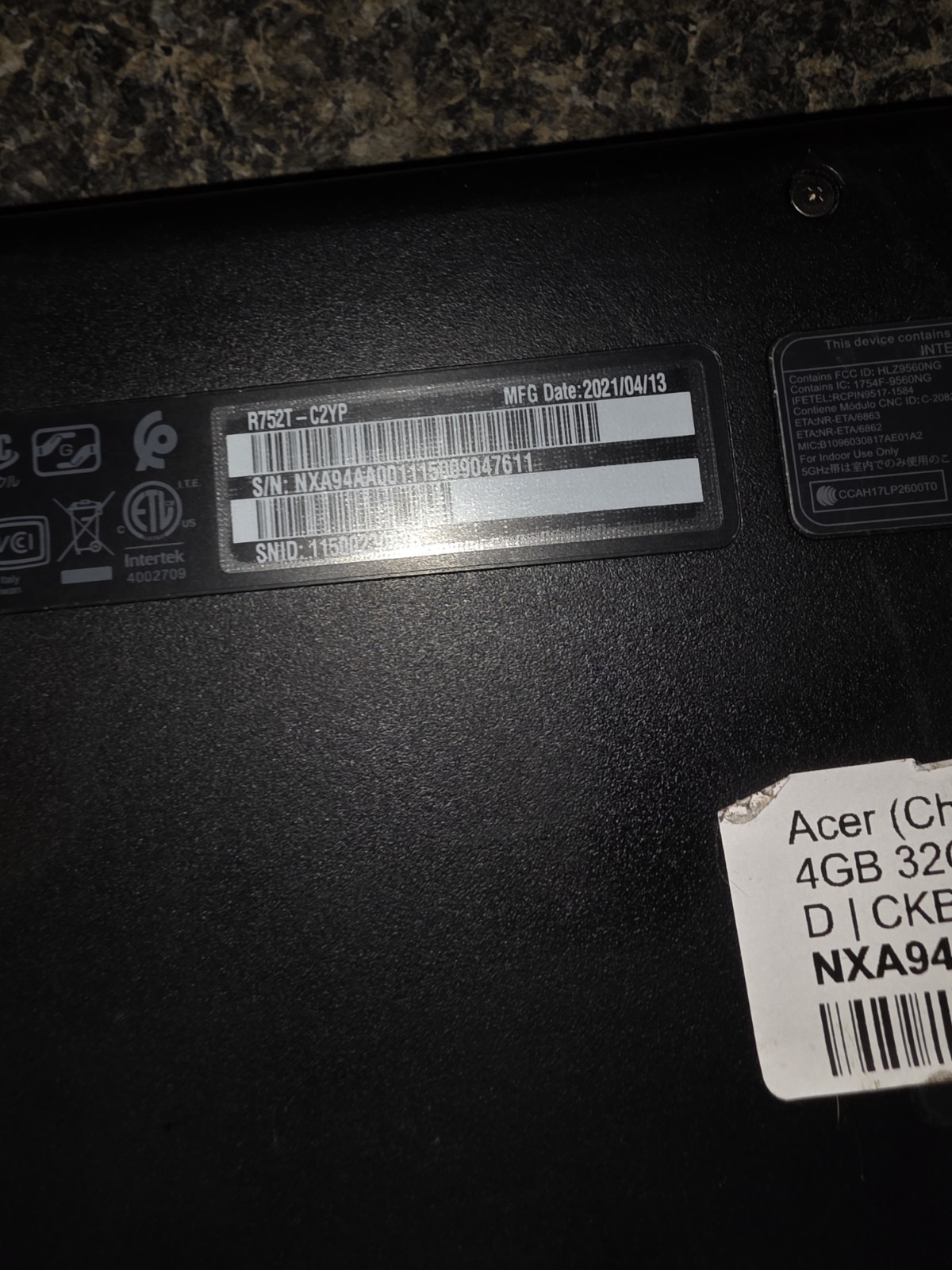 Acer Chromebook Laptop R752T Nx.A94AA.001 32 Gb WiFi 4 Gb Touch Screen 2 In 1