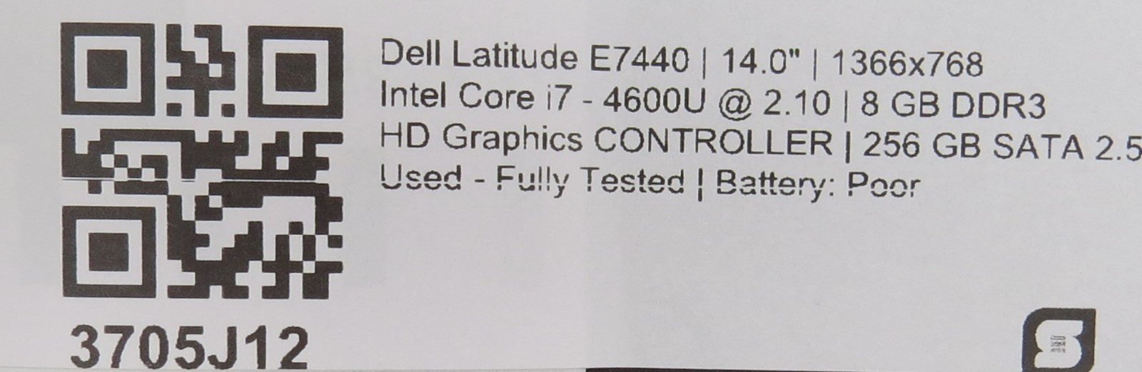 Dell Latitude E7440 | i7-4600U @ 2.10GHz | 8GB DDR3 | 256GB SATA | No OS