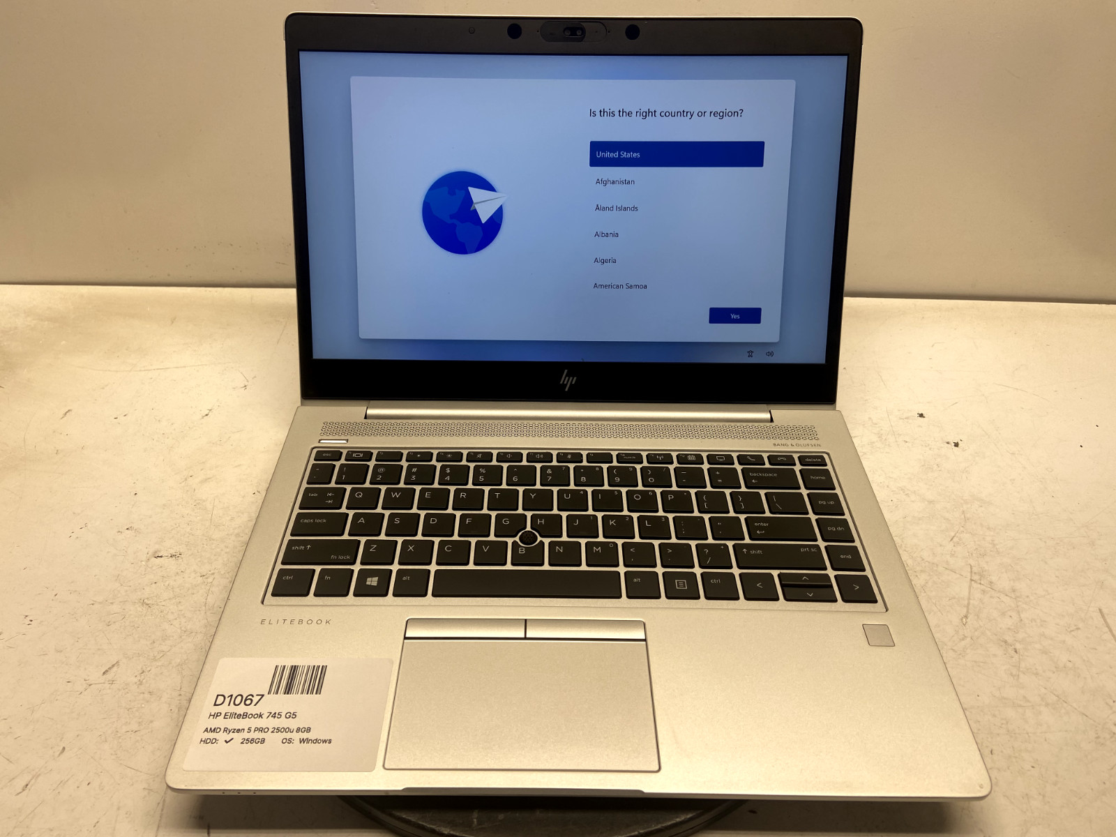 HP EliteBook 745 G5 AMD Ryzen 5 PRO 2500u 8GB 256GB SSD Windows 11