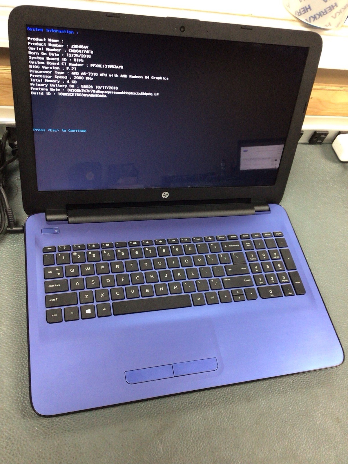 HP 15z-ba000 Laptop | AMD A6-7310@2.0 | 1TB HDD | 4gb Ram | NO OS