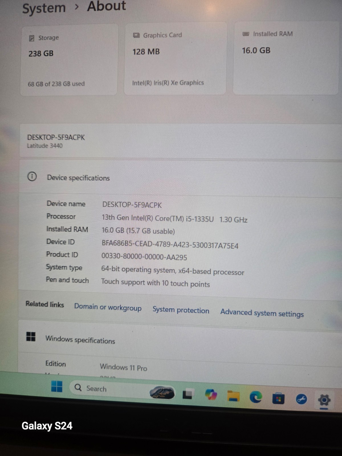 Dell Latitude 3440 Touchscreen i5-13th Gen 16GB 256GB Mvn2, Warranty 2027