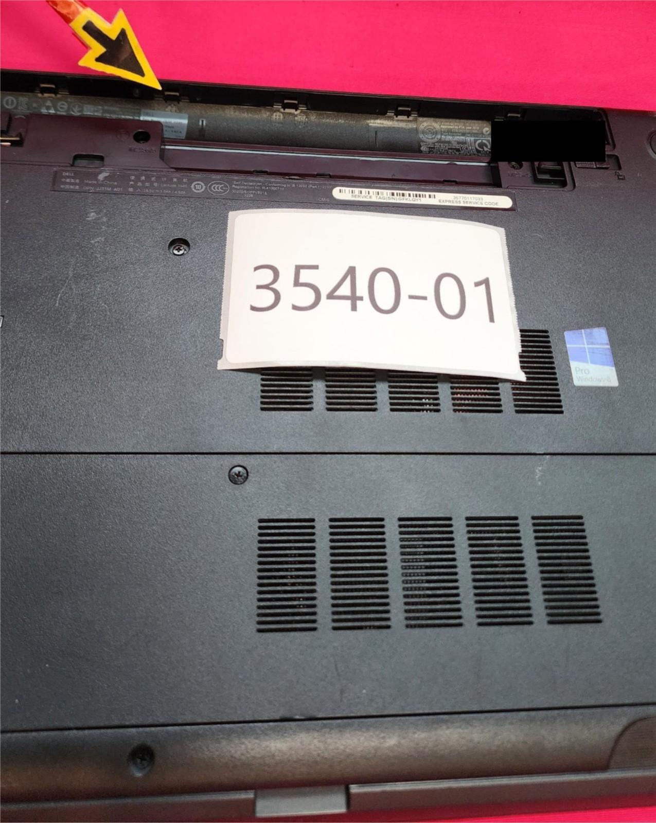 Dell Latitude 3540 i3 CPU 4GB RAM DVD 500GB HDD Win 10 Pro No Battery/Pwr Adapt