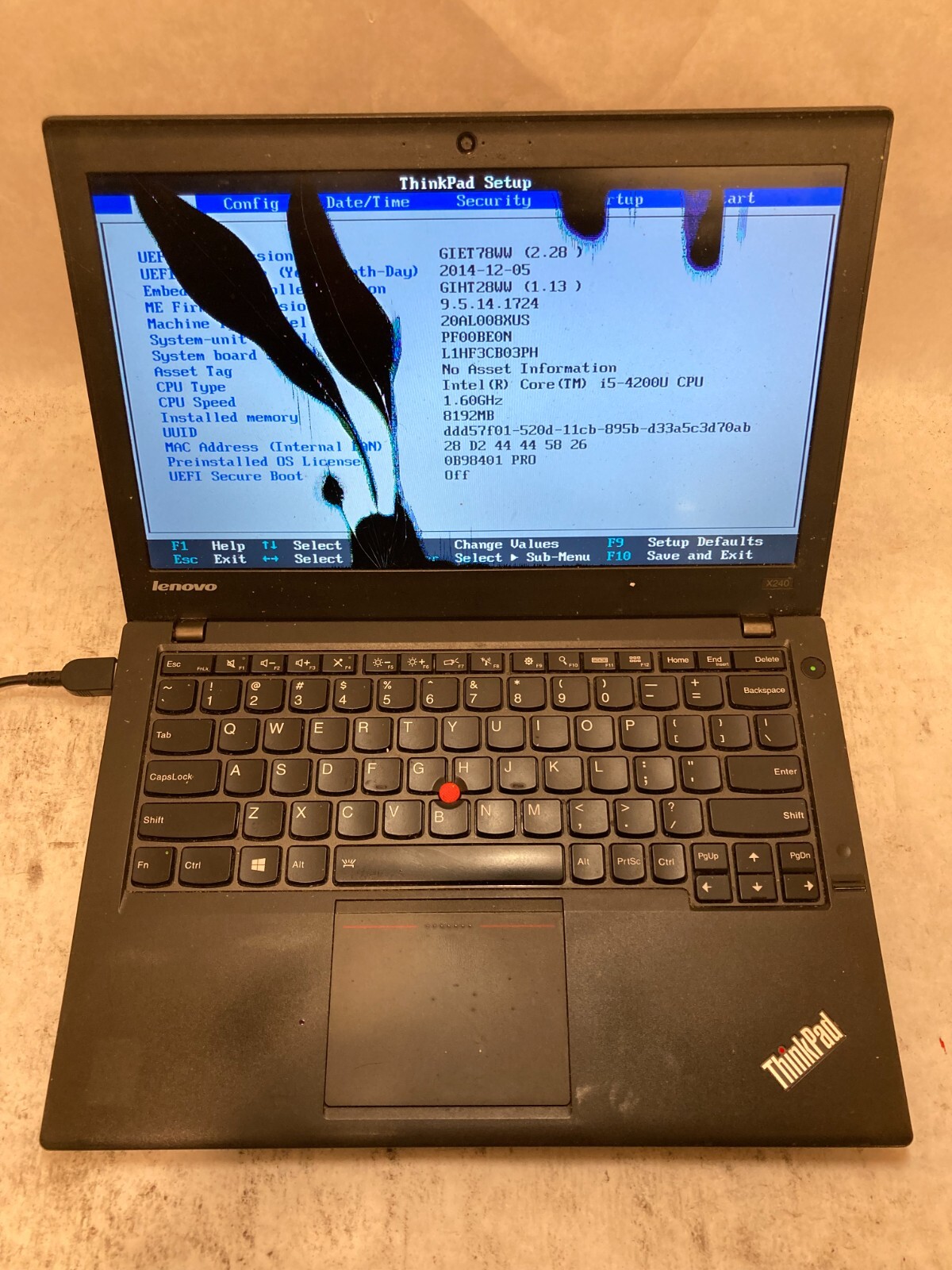 Lenovo ThinkPad X240 Laptop 12″ Intel Core i5 4th Gen DAMAGED SCREEN -PP