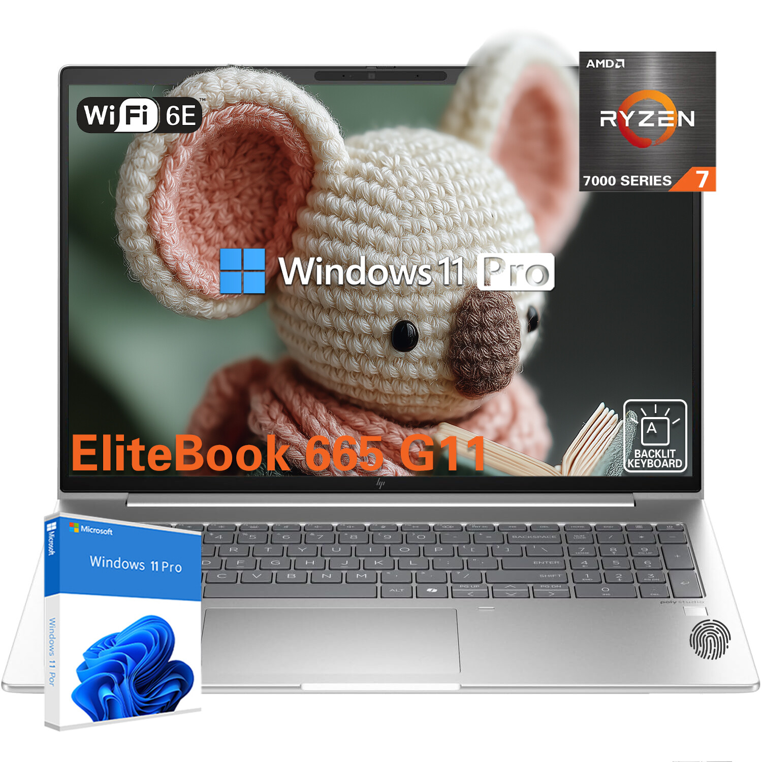 2025 HP ProBook 465 G11 Laptop IPS 7-7735U, 16GB 512GB SSD,Backlit KB+Win11p