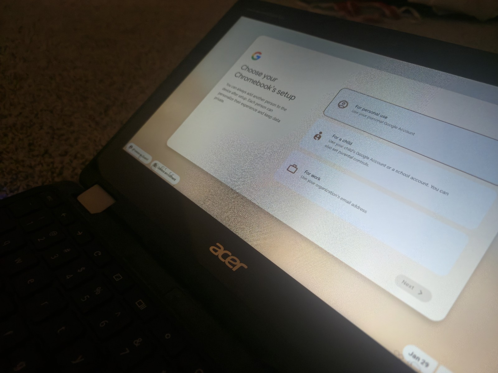 Acer Chromebook Spin 11 2 in 1 11.6″ Touchscreen Intel 4GB RAM 32GB HD